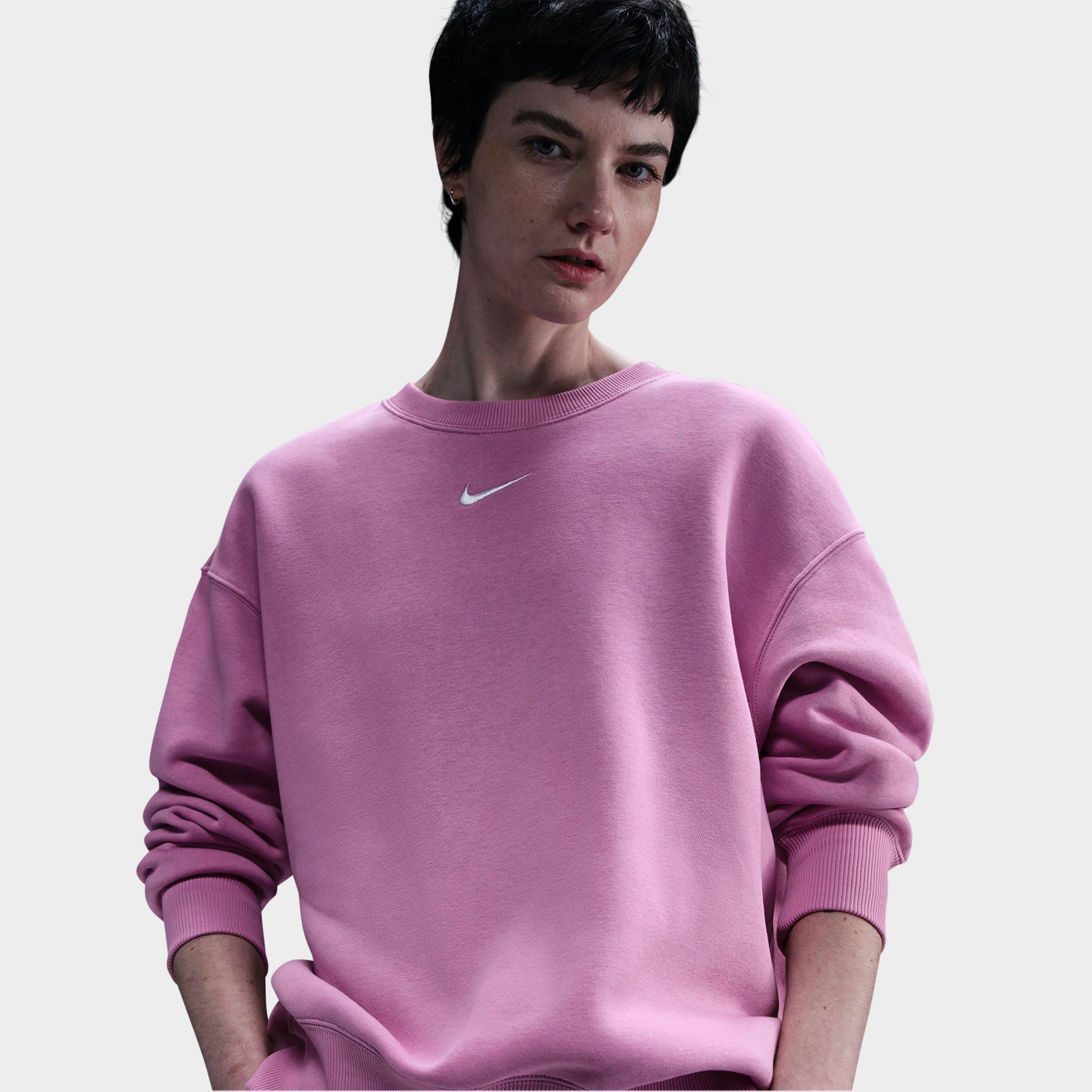 Nike Women's Sportswear Phoenix Fleece Oversized Crewneck Sweatshirt in Smoke Grey/Heather/Black Size: XS