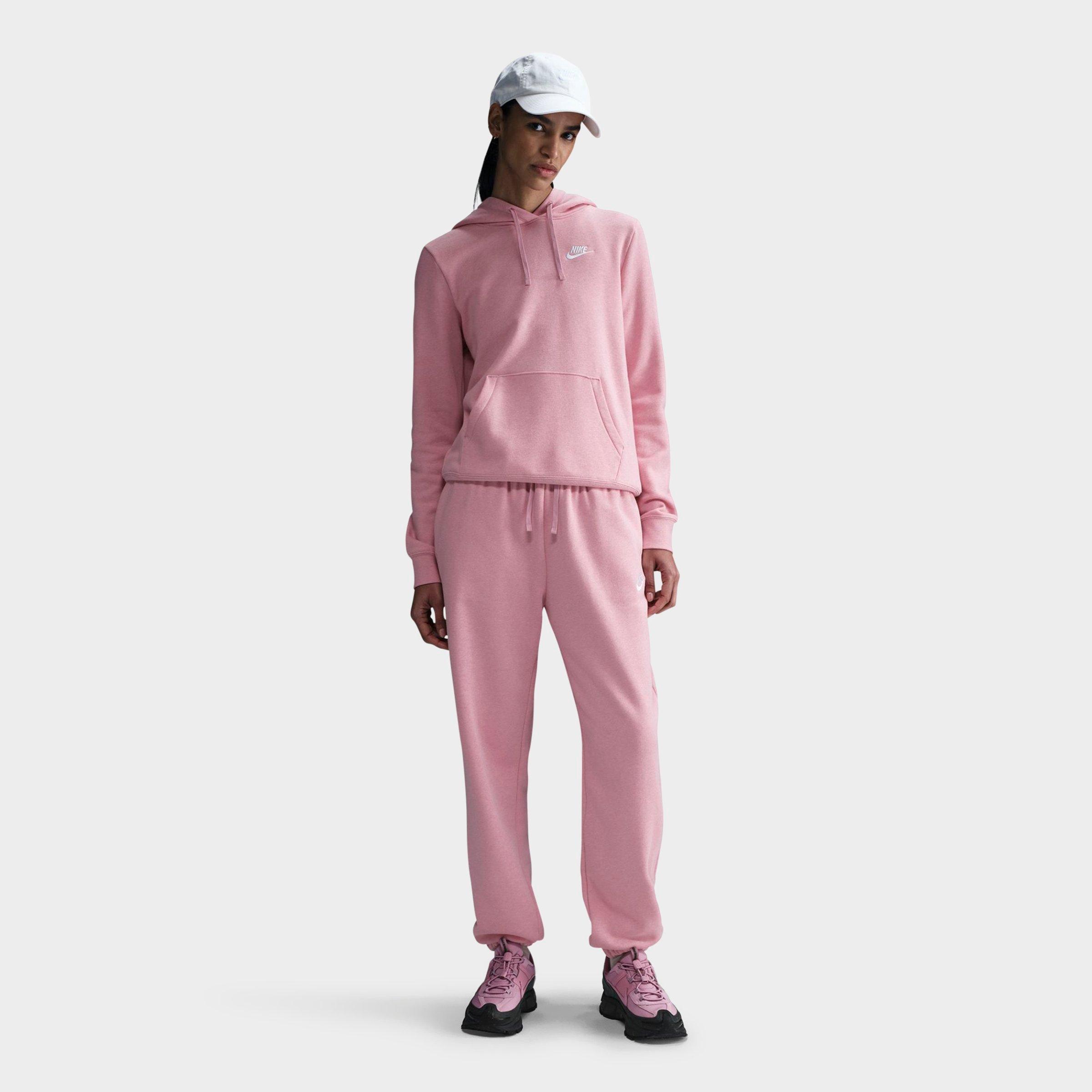 Nike Women's Sportswear Club Fleece Pullover Hoodie in Elemental Pink/Heather/White Size: XS