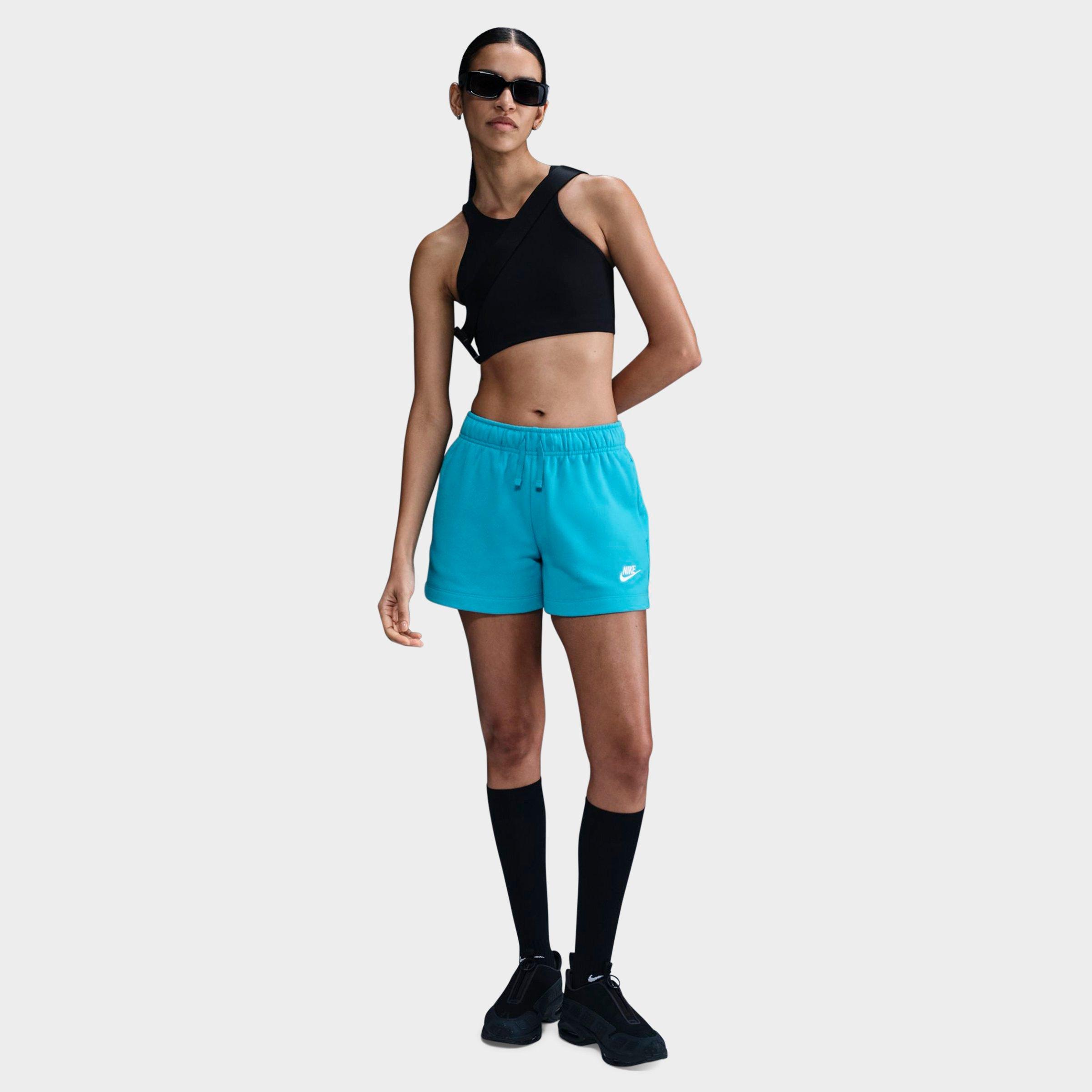 Nike Women's Sportswear Club Fleece Mid-Rise Shorts in DUSTY CACTUS/WHITE Size: XS