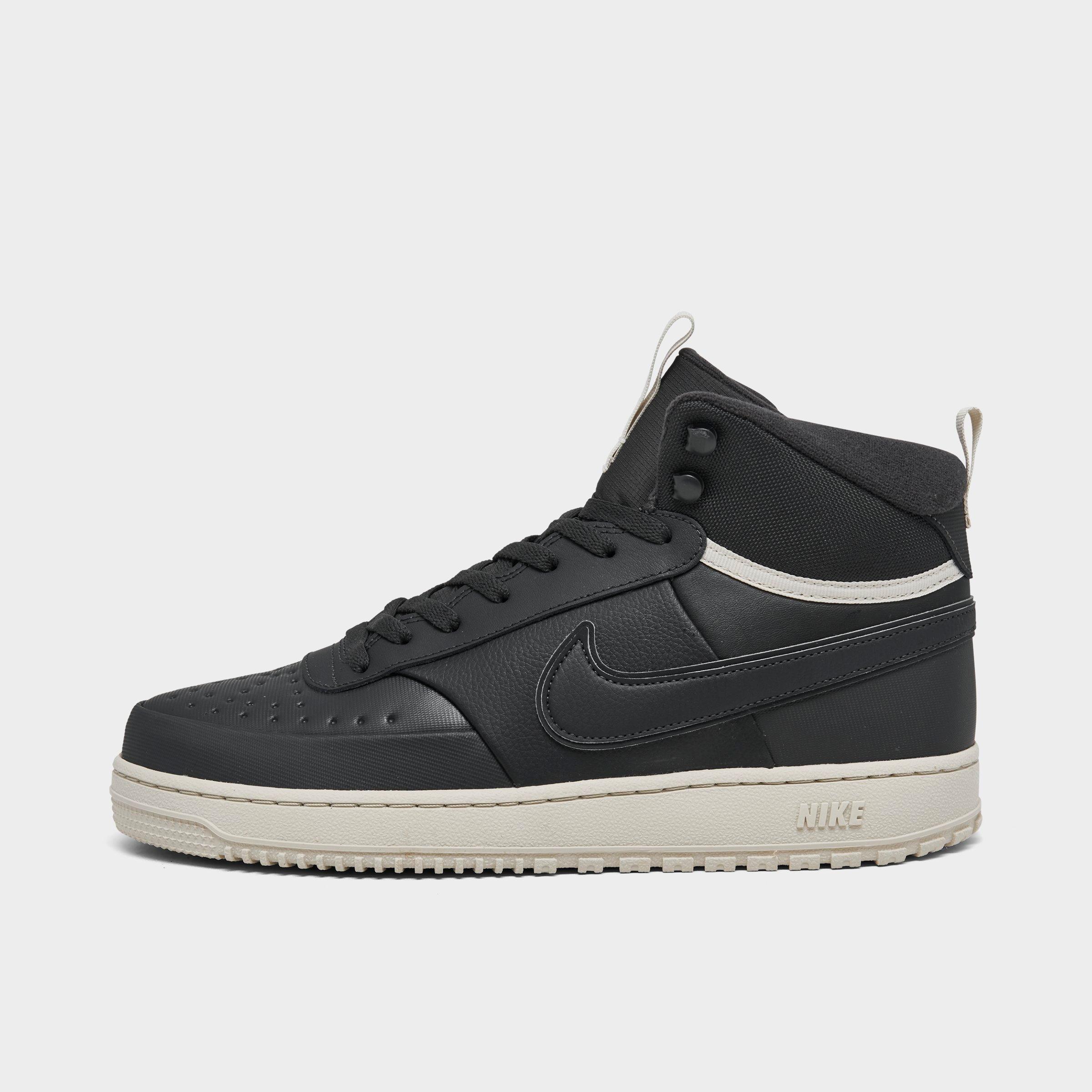 Nike Men's Court Vision Mid Winterized Sneaker Boots in Dark Smoke Grey/Light Bone/Dark Smoke Grey Size: 7