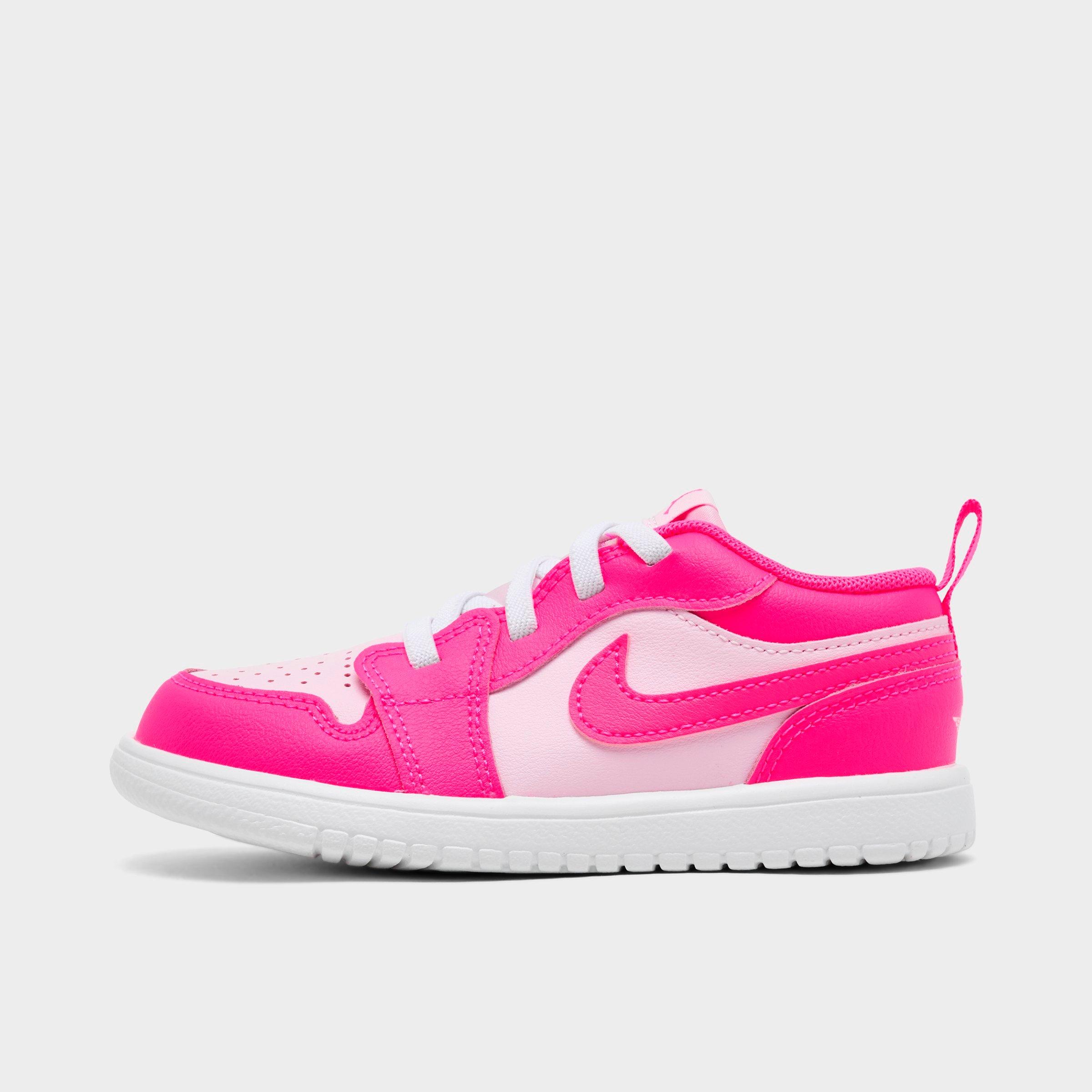 Jordan Kids Toddler 1 Low Alt Casual Shoes in Pink Foam/Summit White/Hyper Pink Size: 4