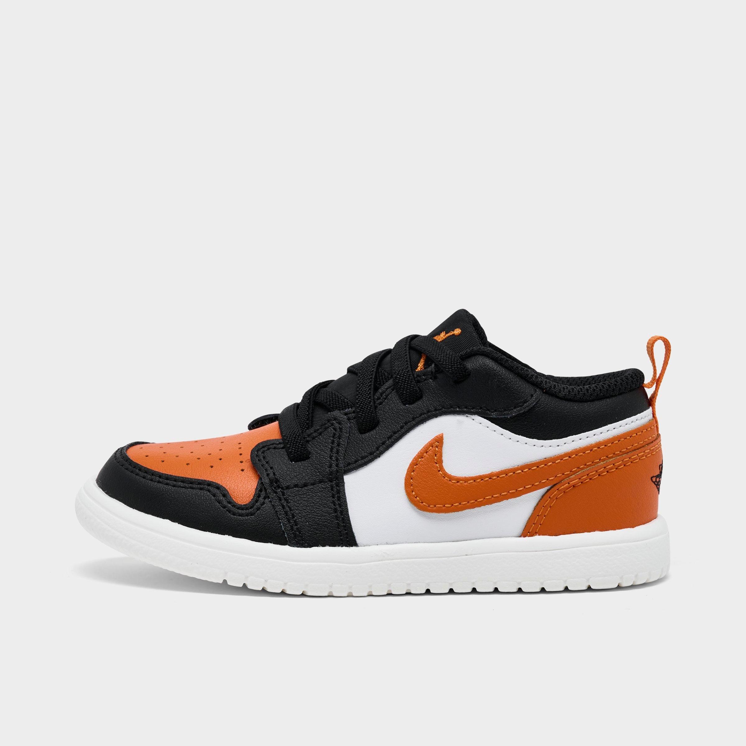 Jordan Boys Toddler Air Retro 1 Low Alt Casual Shoes in BLACK/STARFISH-WHITE Size: 4.0
