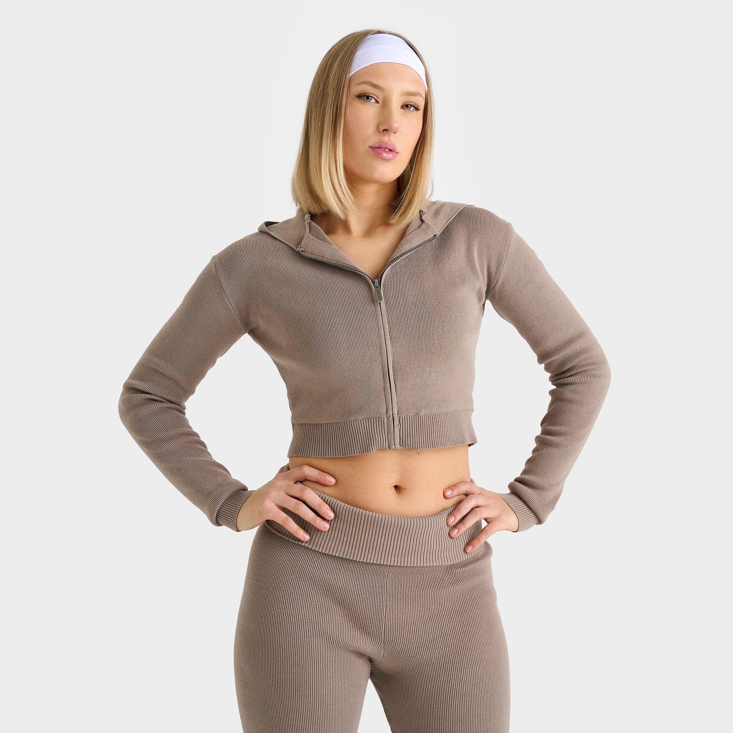 Women's DAILYSZN Knit Cropped Full-Zip Hoodie