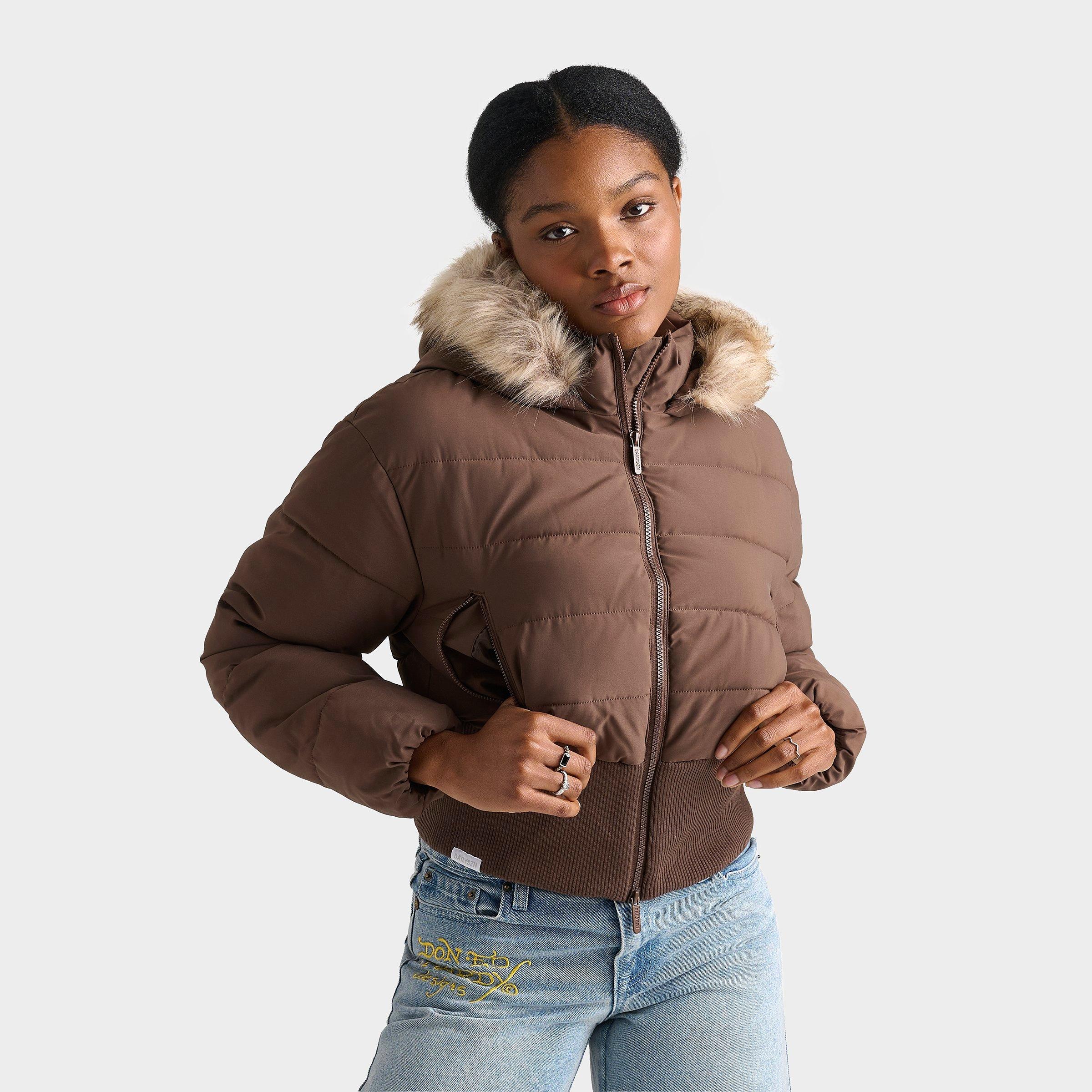 DAILYSZN Women's Fur Hooded Puffer Jacket
