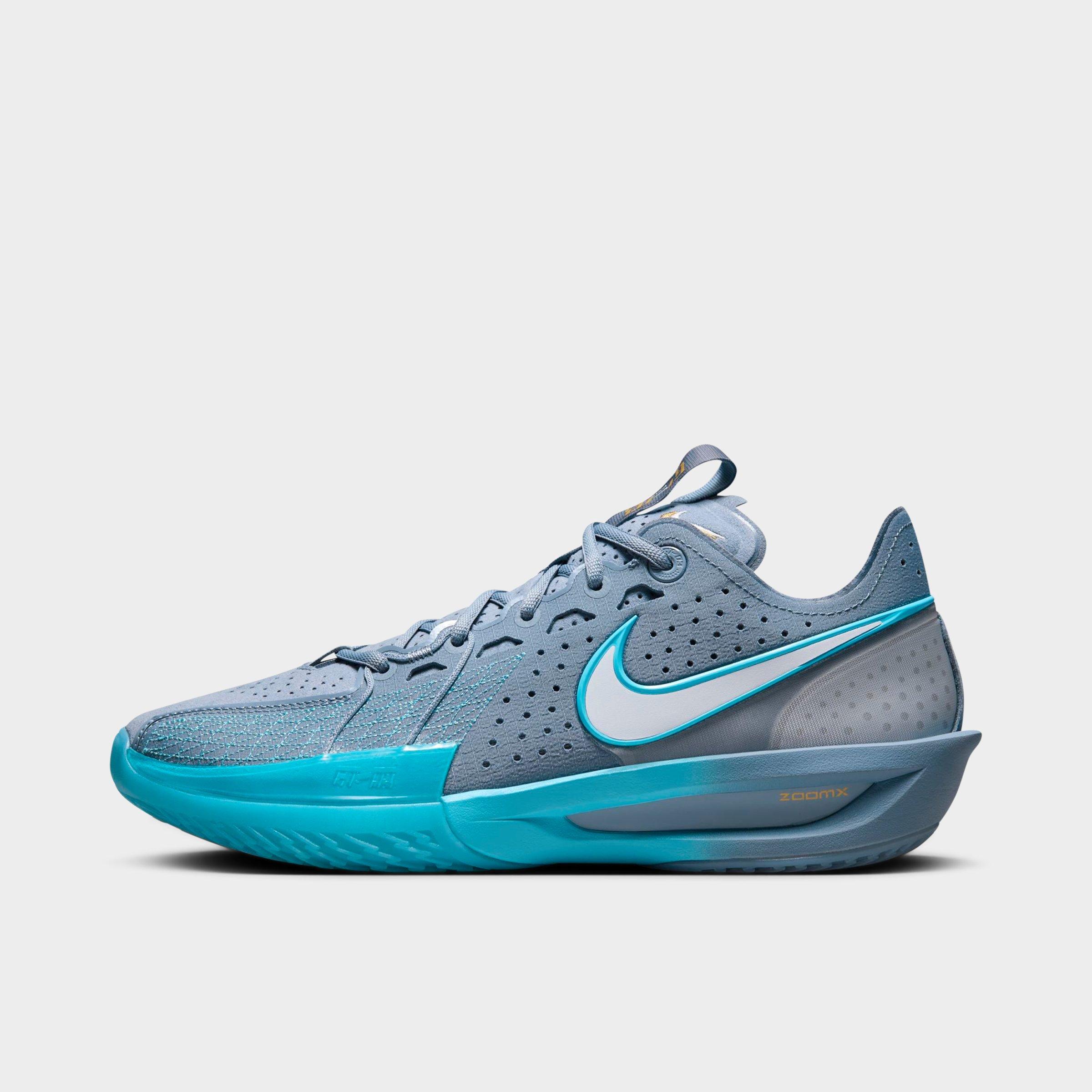 Nike Men's G. T. Cut 3 Basketball Shoes in Ashen Slate/Baltic Blue/Metallic Gold Size: 4.5