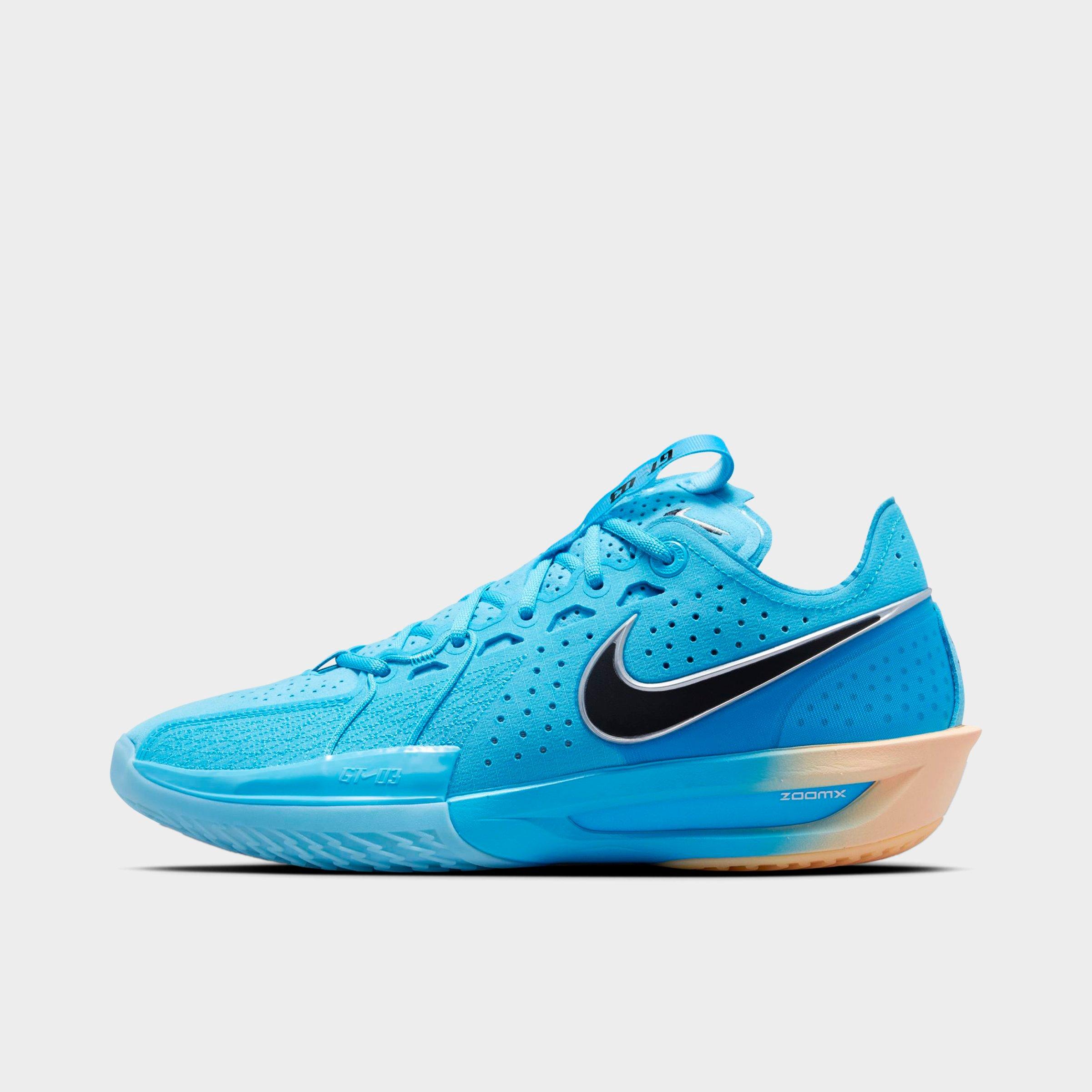Nike Men's G. T. Cut 3 Basketball Shoes in Blue Fury/Metallic Silver/Tangerine Tint Size: 9