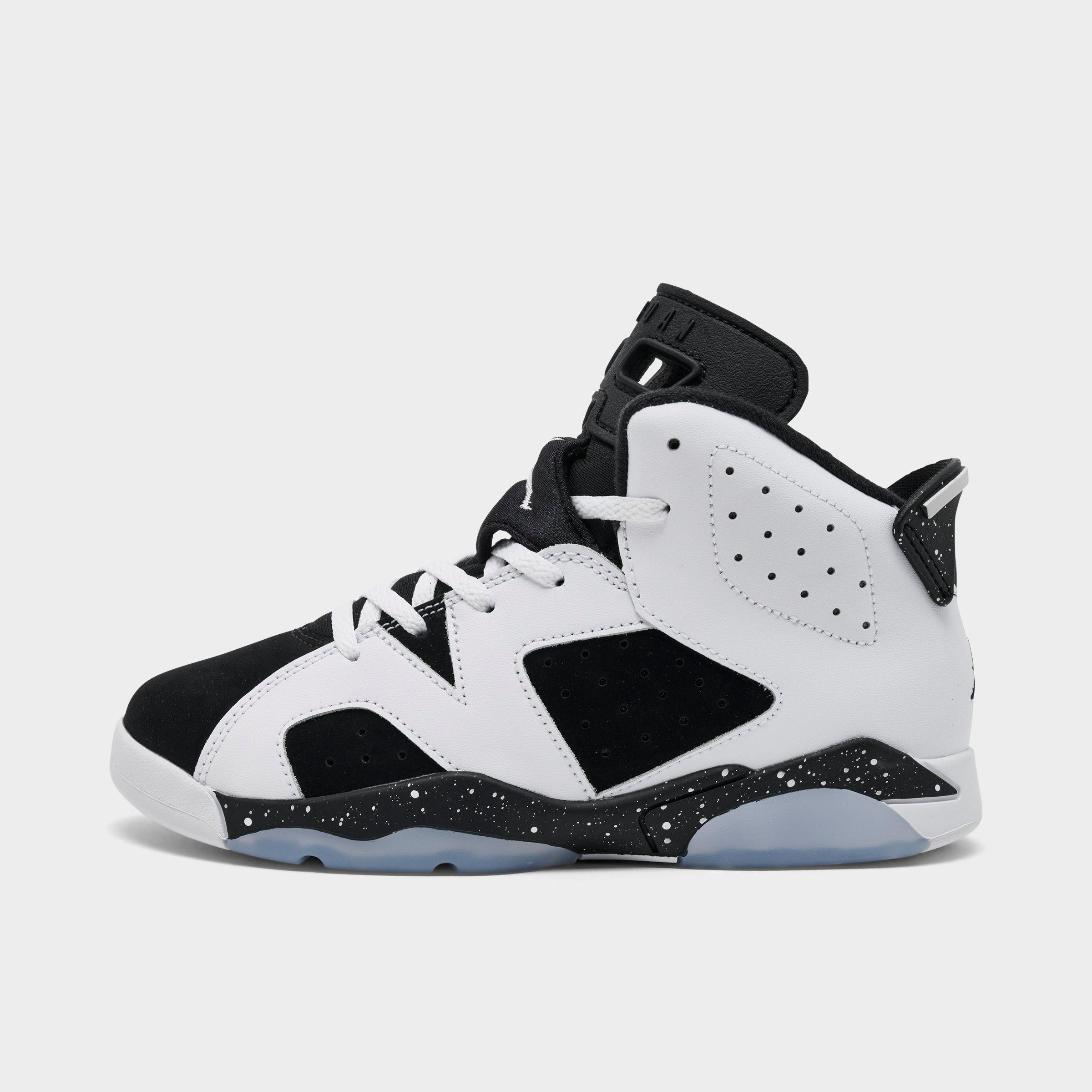 Jordan Little Kids Air Retro 6 Basketball Shoes in White/Black Size: 12.0