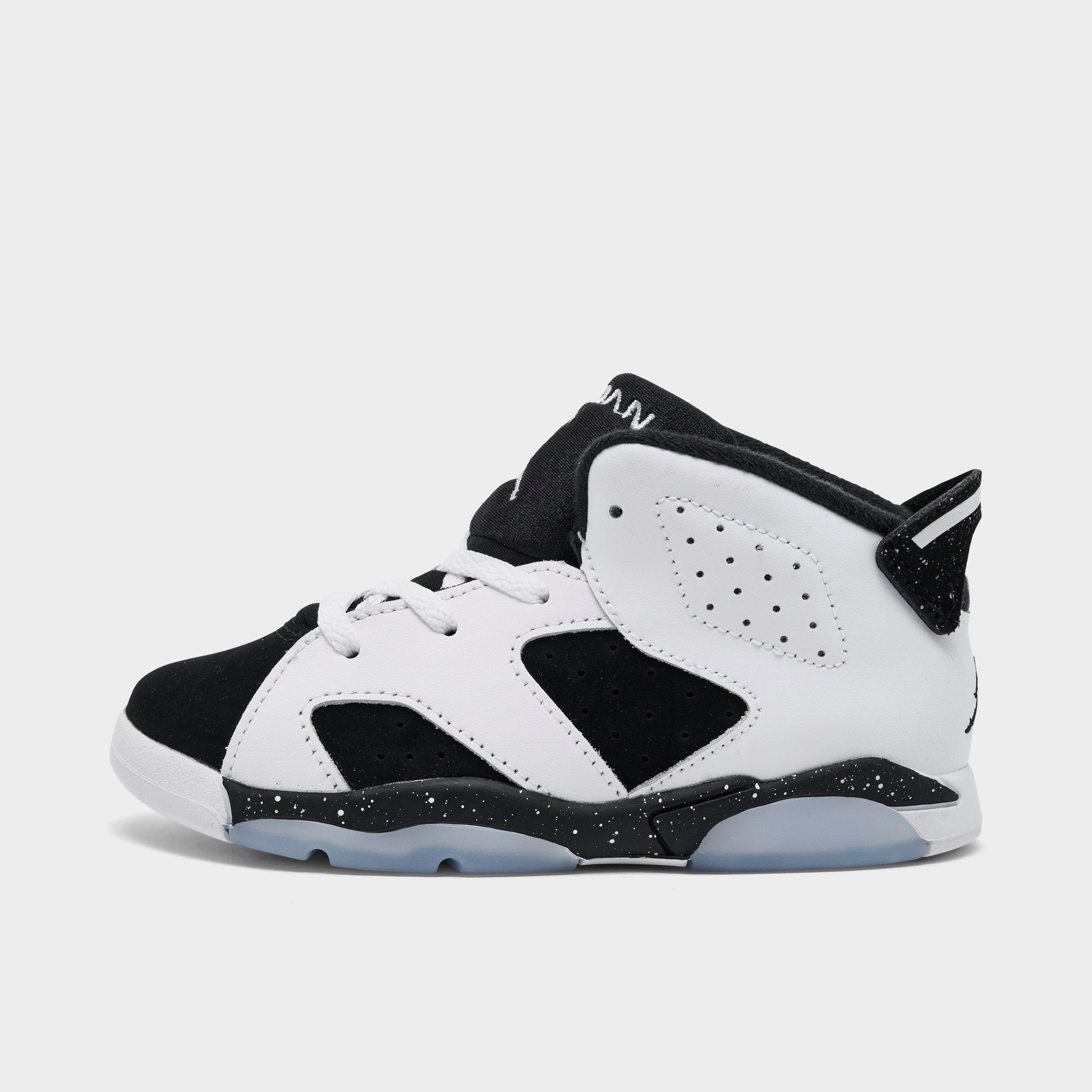 Jordan Kids Toddler Air Retro 6 Basketball Shoes in White/Black Size: 8.0