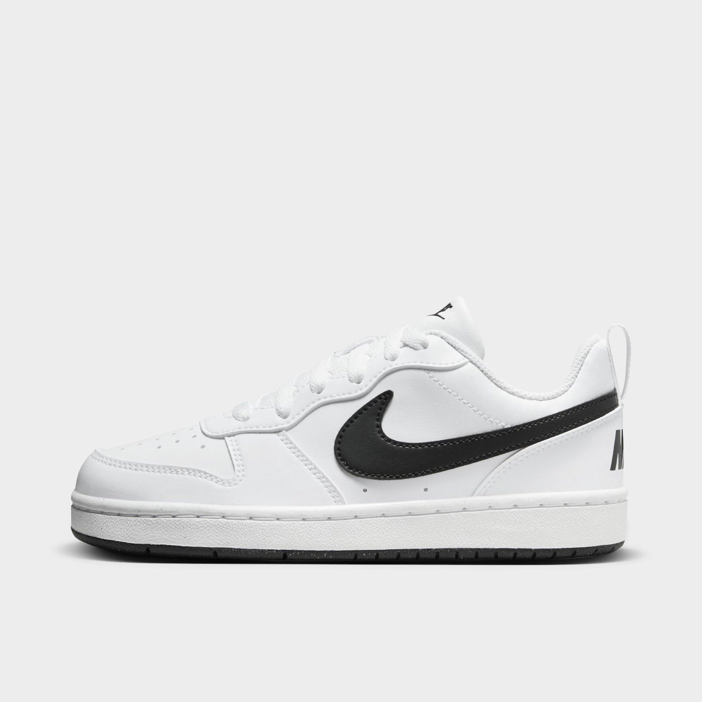 Nike Big Kids Court Borough Low Recraft Casual Shoes in White/Black Size: 4