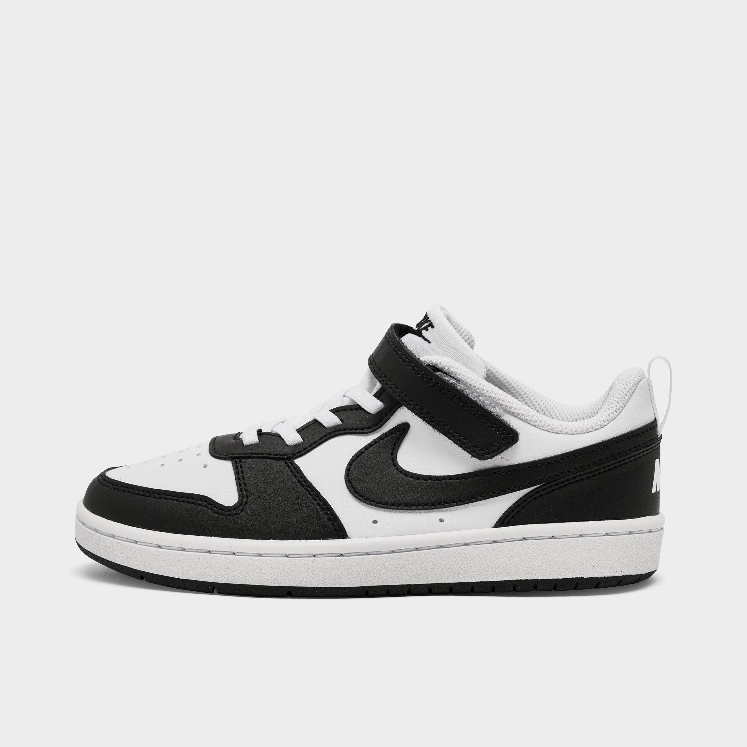 Nike Little Kids Court Borough Low Recraft Stretch Lace Casual Shoes in White/Black Size: 1.5