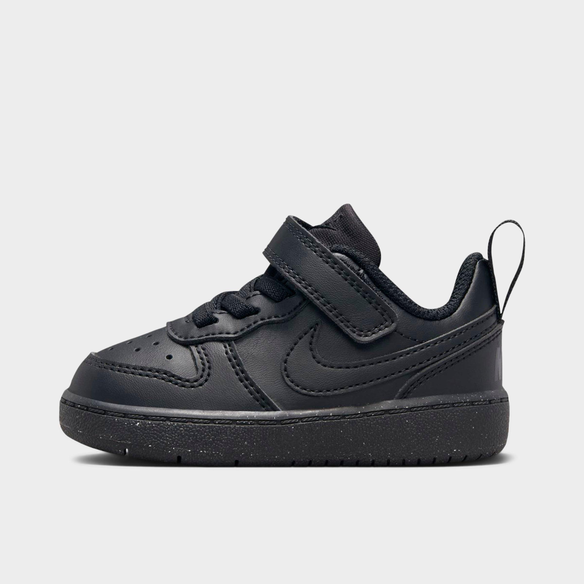 Nike Kids Toddler Court Borough Low Recraft Stretch Lace Casual Shoes in Black Size: 2.0