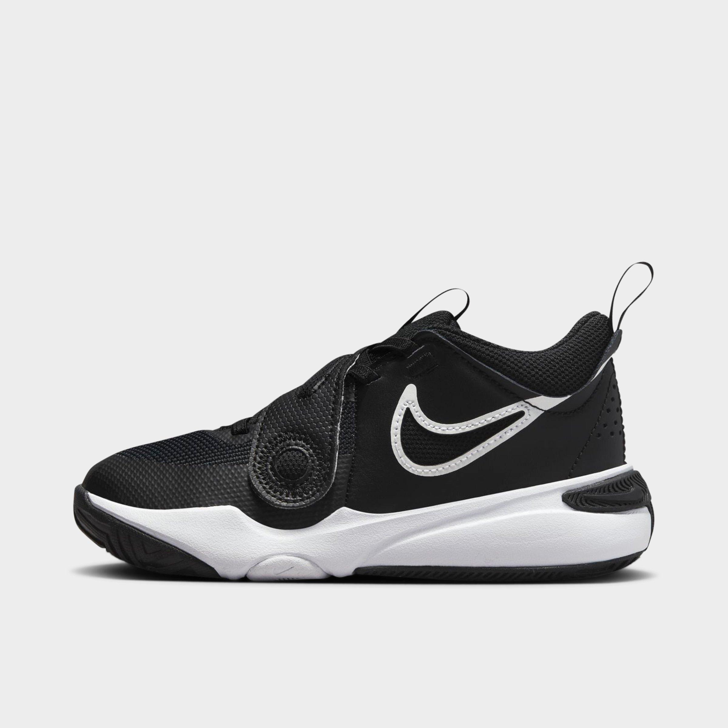 Nike Little Kids Team Hustle D 11 Stretch Lace Basketball Shoes in Black/White Size: 1.0