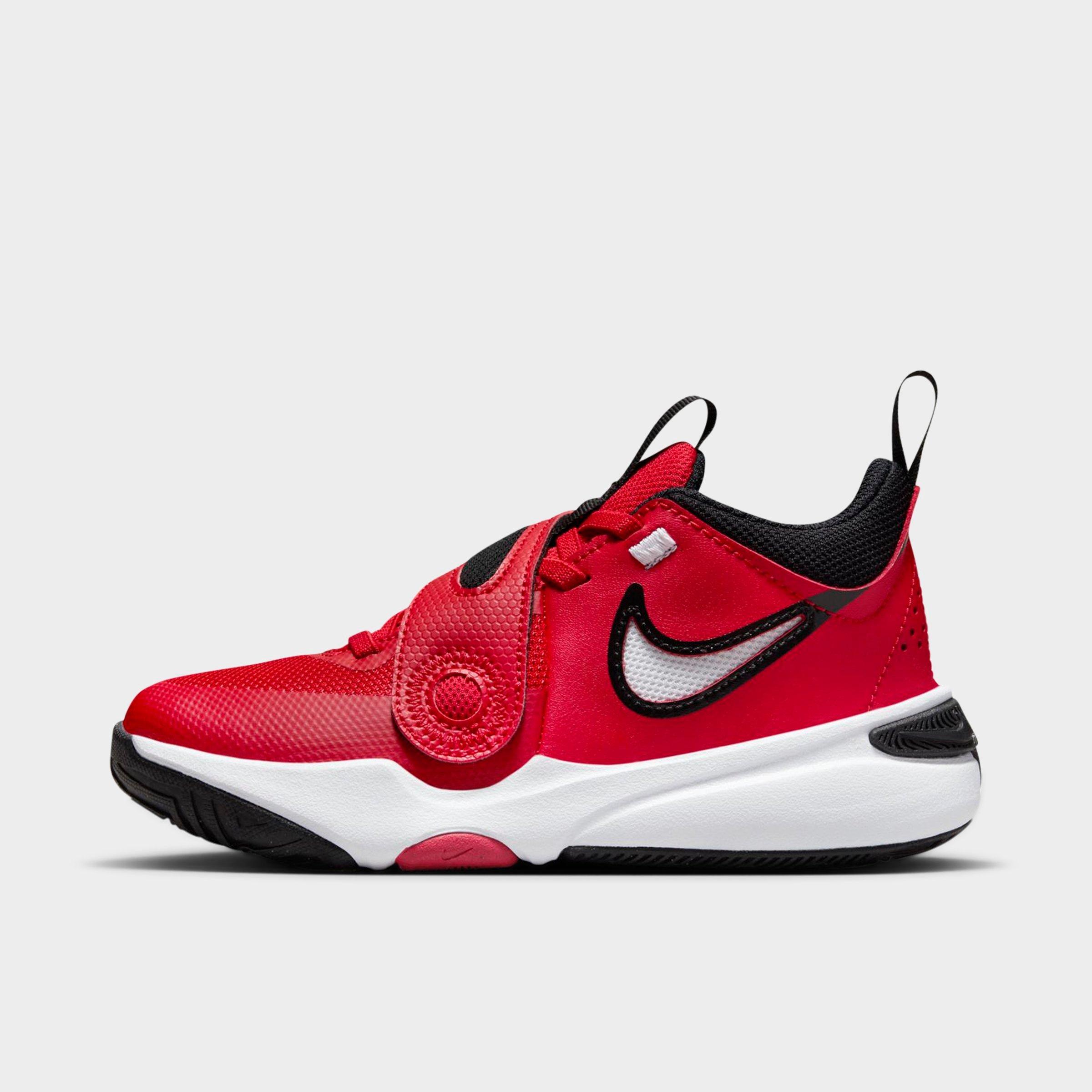 Nike Little Kids Team Hustle D 11 Stretch Lace Basketball Shoes in University Red/Black Size: 3.0