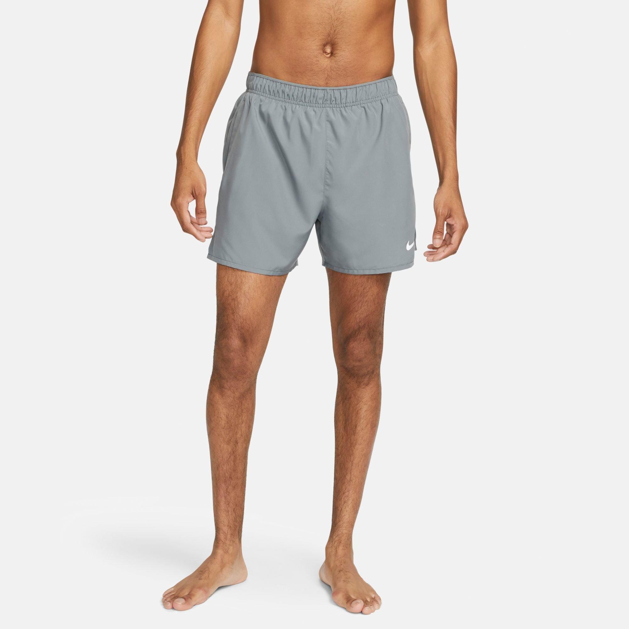 Nike Men's Dri-FIT Challenger 5" Brief-Lined Training Shorts in Smoke Grey/Smoke Grey/Black Size: Small