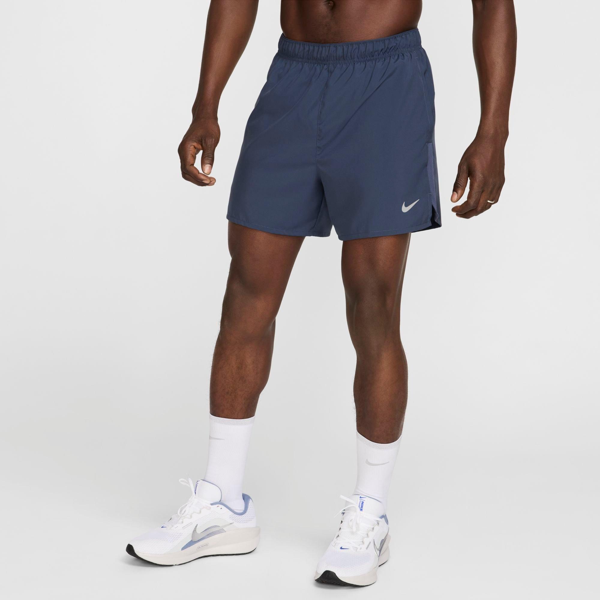 Nike Men's Dri-FIT Challenger 5" Brief-Lined Training Shorts in Thunder Blue/Thunder Blue/Thunder Blue Size: Small