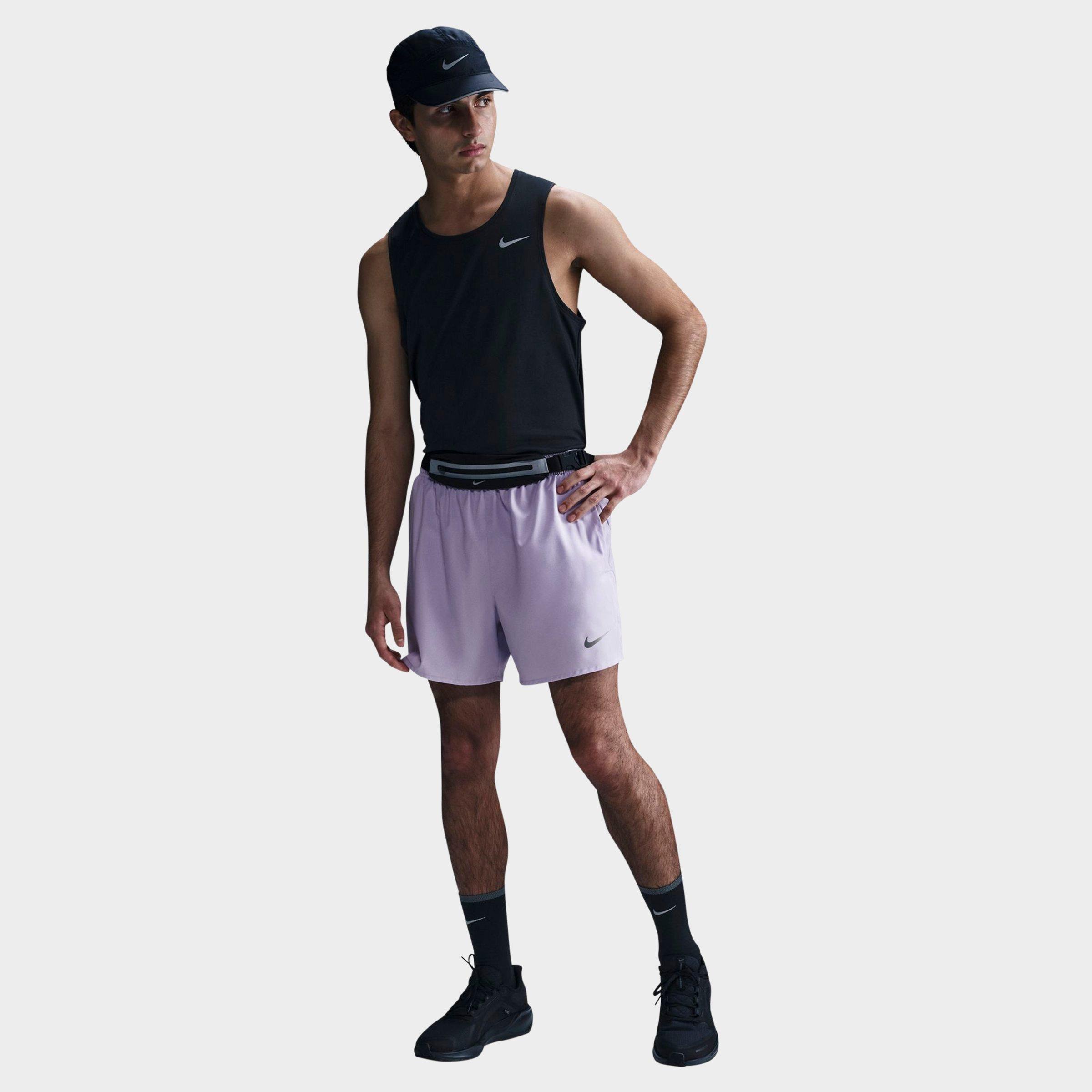 Nike Men's Dri-FIT Challenger 5" Brief-Lined Training Shorts in Hydrangeas/Black/Hydrangeas Size: Small
