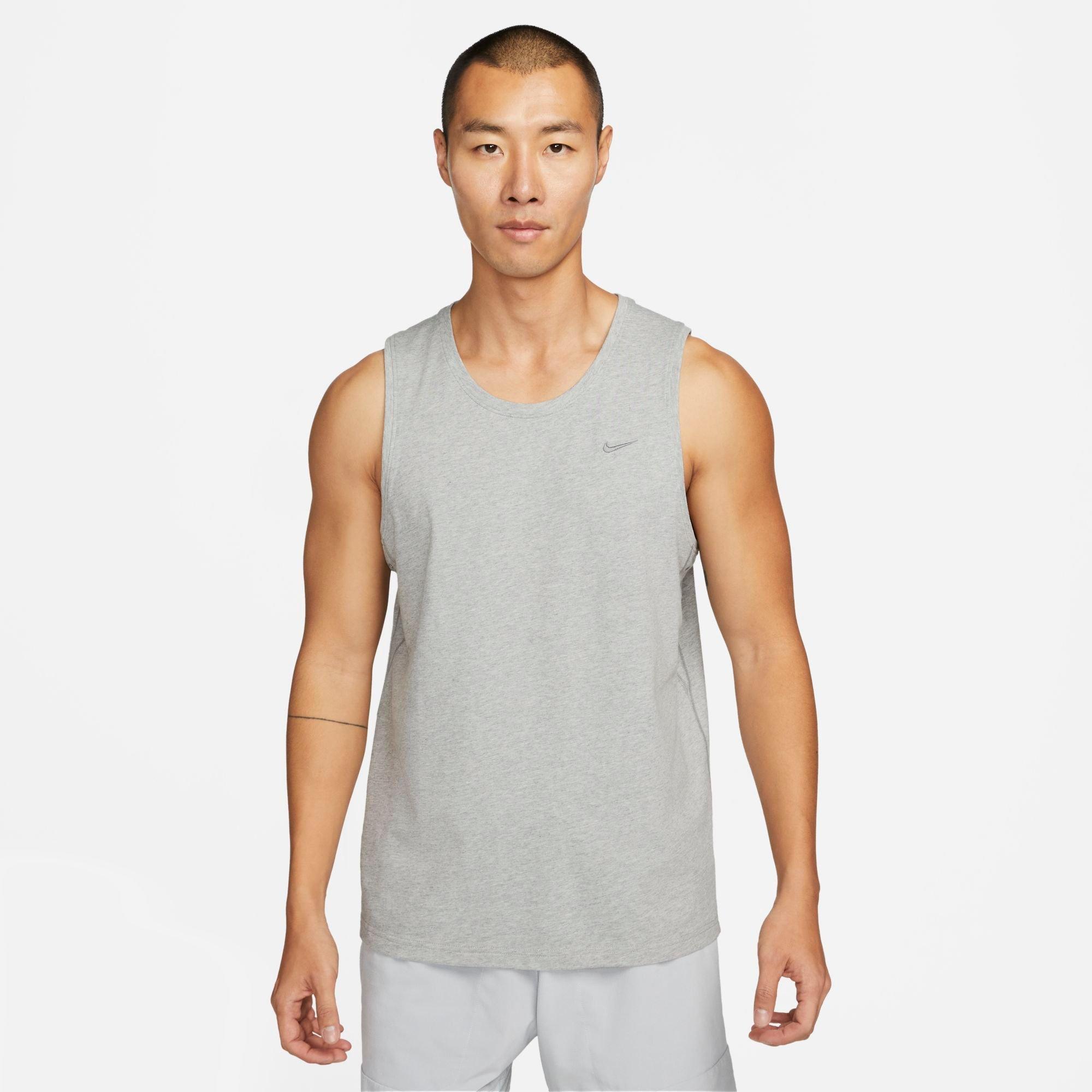 Nike Men's Dri-FIT Primary Versatile Tank Top in Dark Grey Heather/Heather/Smoke Grey Size: Small