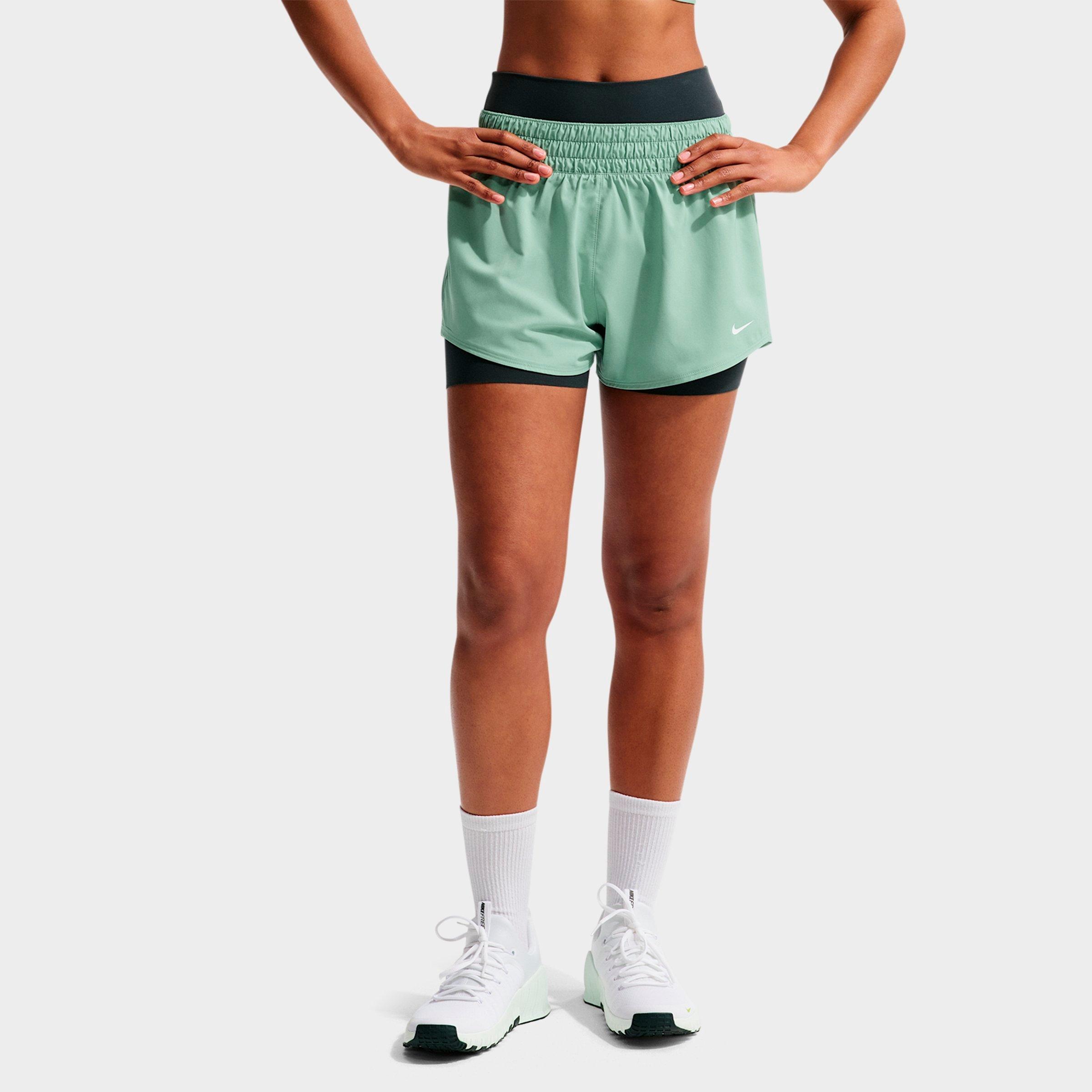 Nike Women's One Dri-FIT Mid-Rise 3" Brief-Lined Shorts in Steam/White Size: XL