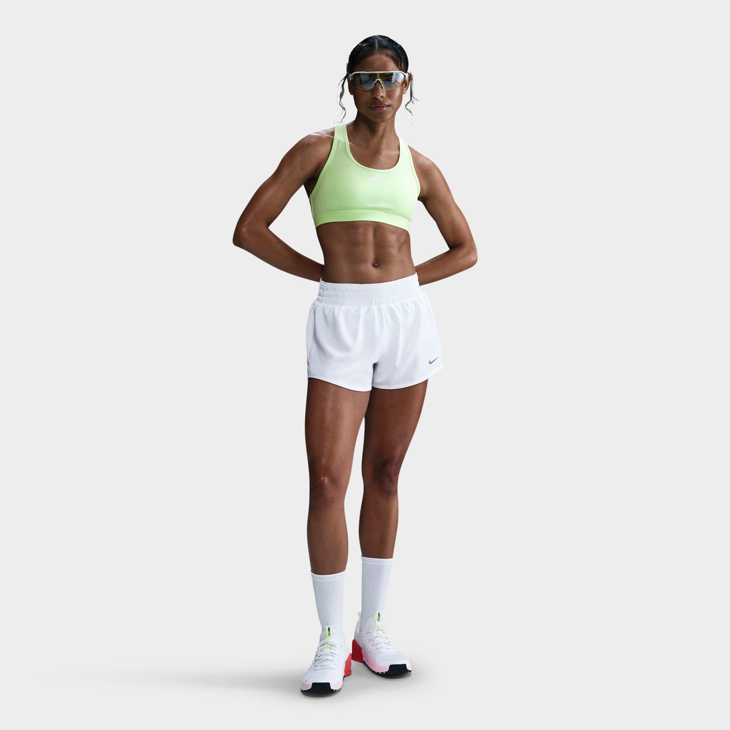 Nike Women's Swoosh Medium Support Sports Bra in BARELY VOLT/WHITE Size: XS