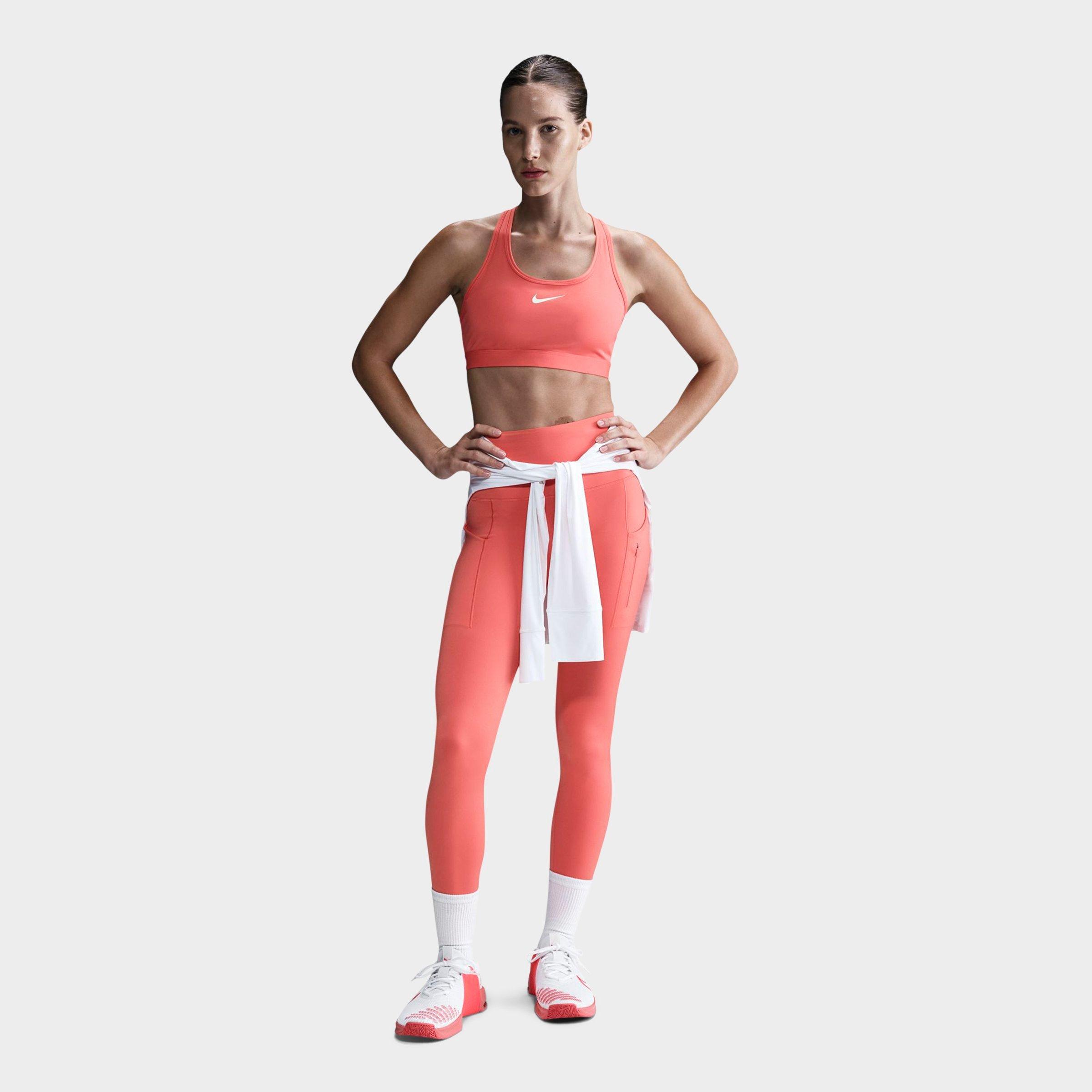 Nike Women's Swoosh Medium Support Sports Bra in MAGIC EMBER/WHITE Size: XS