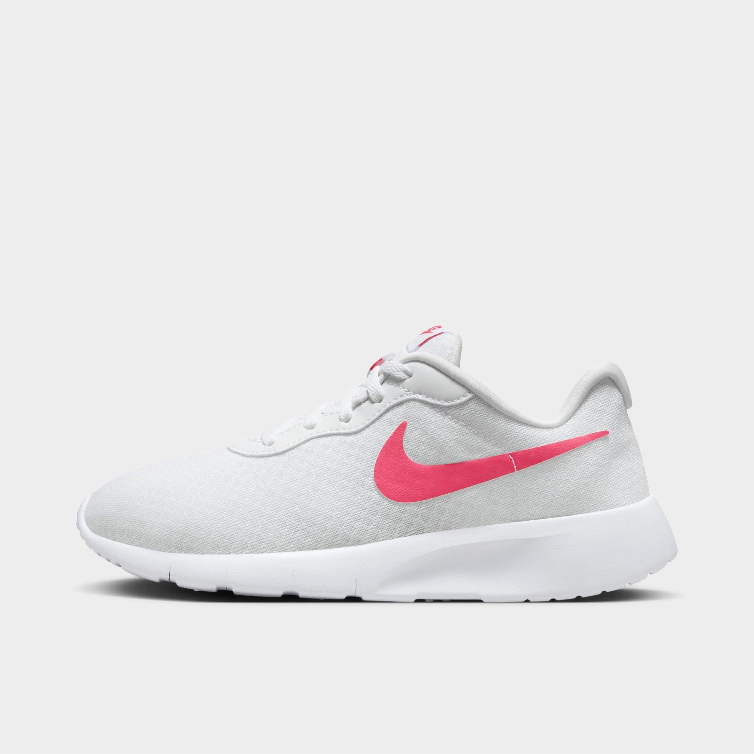 Nike Big Kids Tanjun EasyOn Casual Shoes in White/Barely Volt/Black Size: 6.0