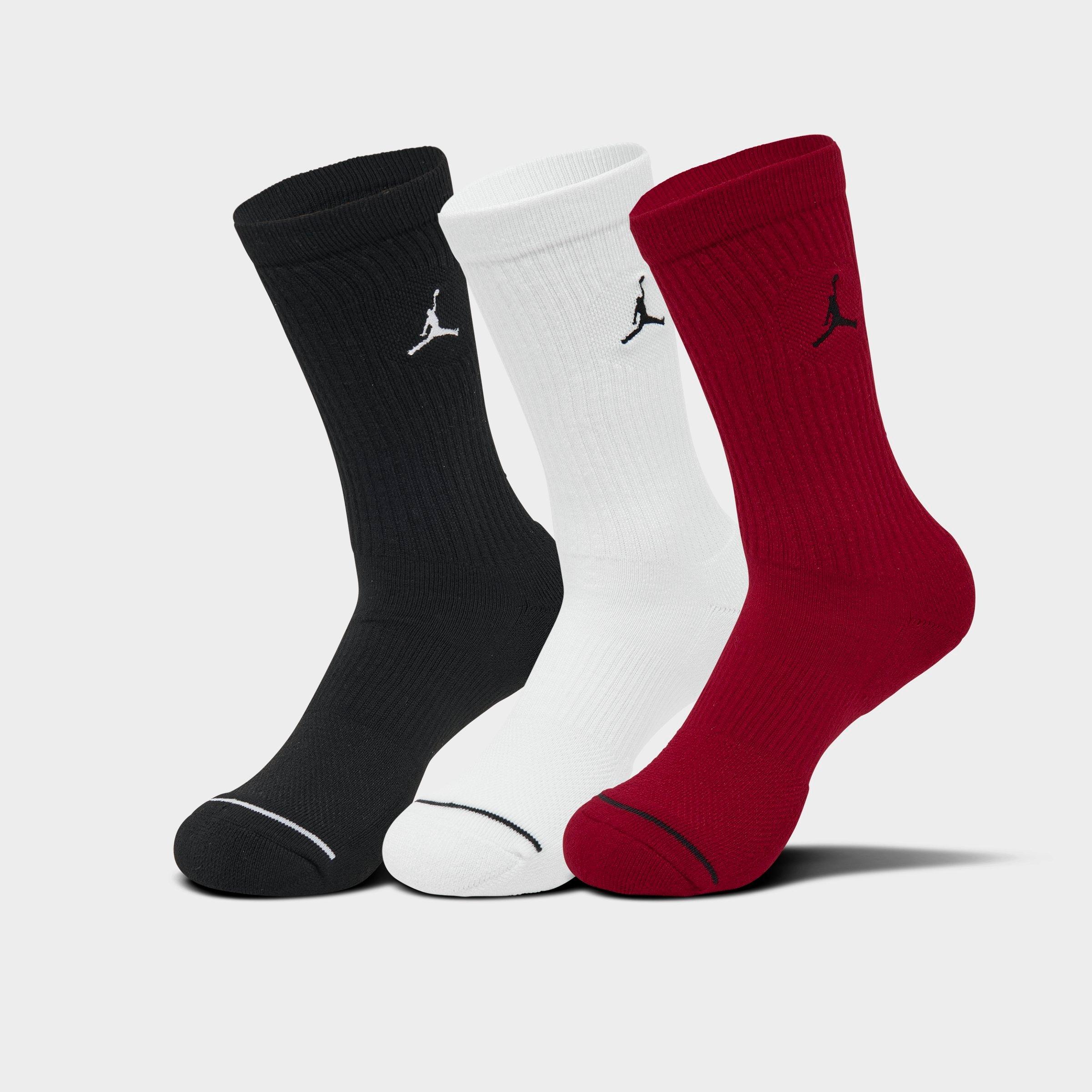 Jordan Men's Everyday Crew Socks (3-Pack) in Red/White/Black Size: Medium