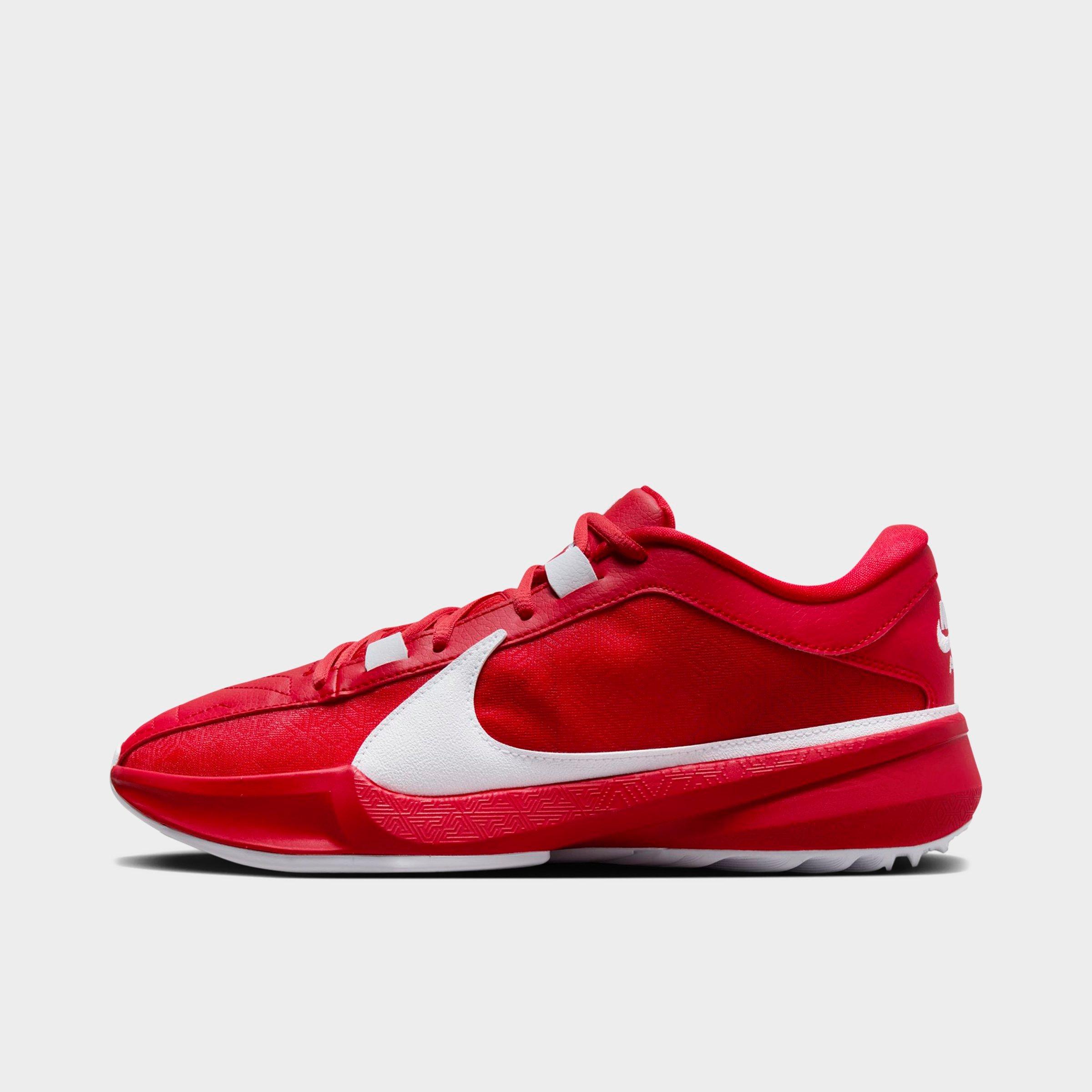 Nike Men's Zoom Freak 5 Team Basketball Shoes in UNIV RED/WHITE Size: 9.5