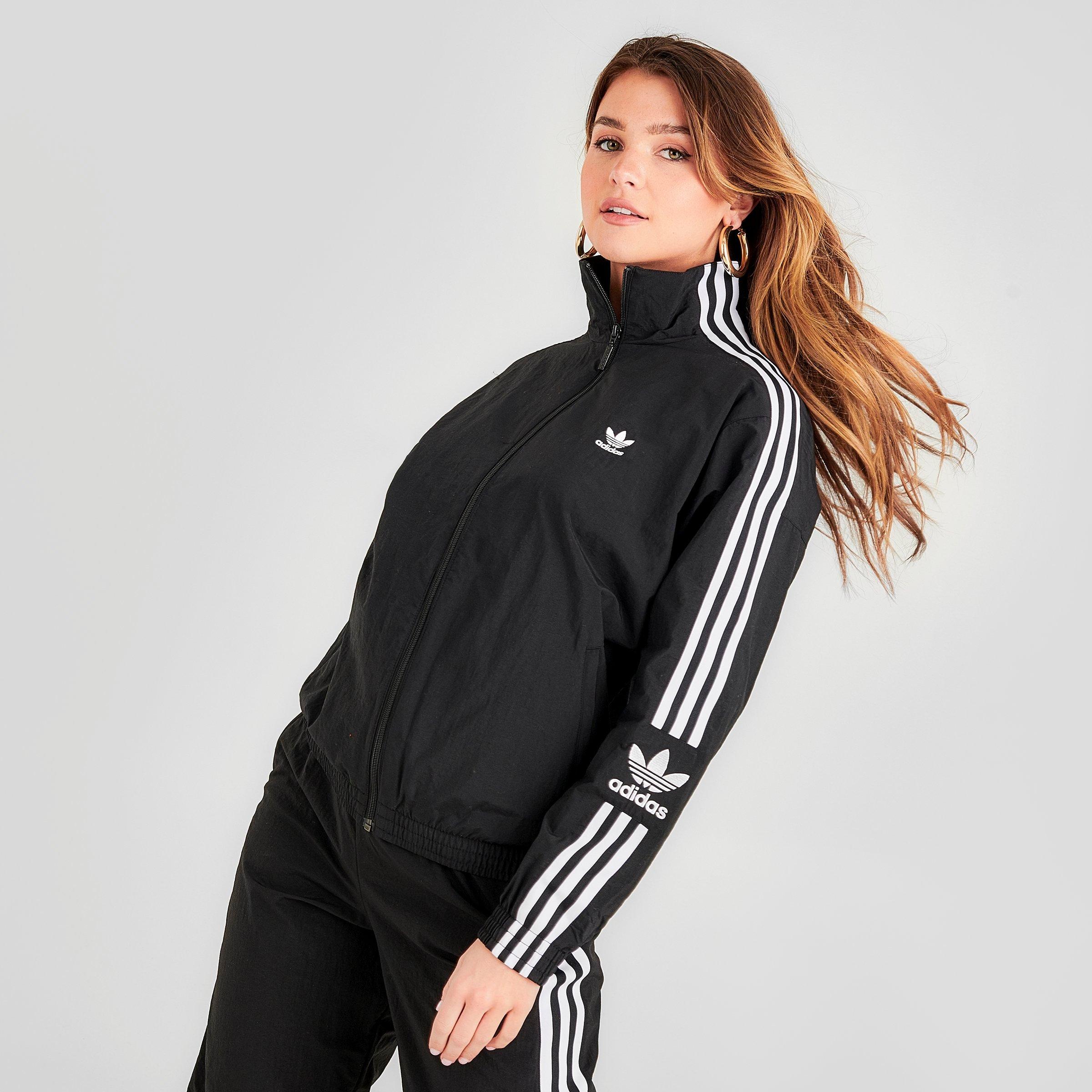 adidas originals locked up logo track jacket in black