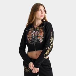 Women's True Religion Raw Edge Big T Shrunken Full-Zip