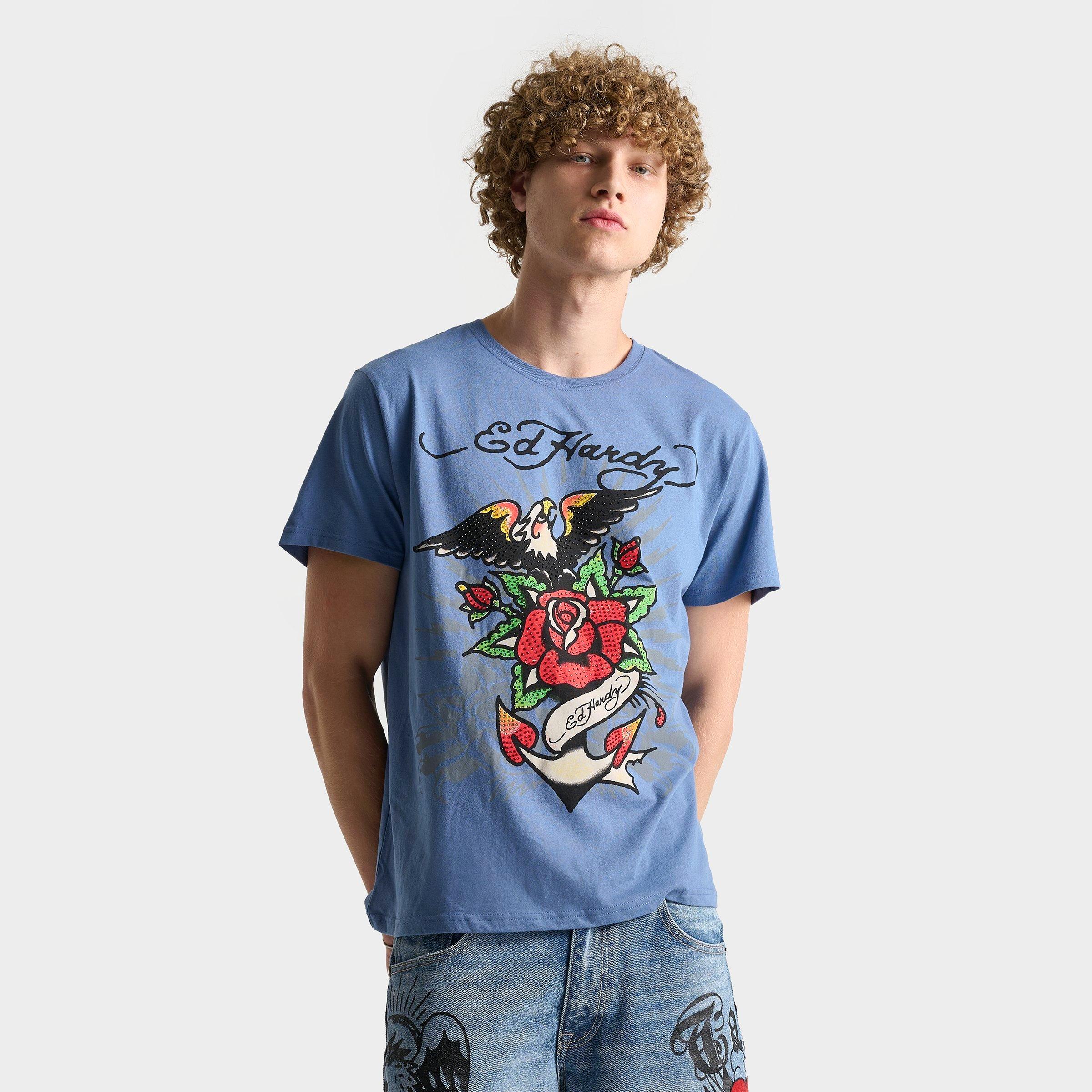 Men's Ed Hardy Rhinestone Eagle Anchor T-Shirt