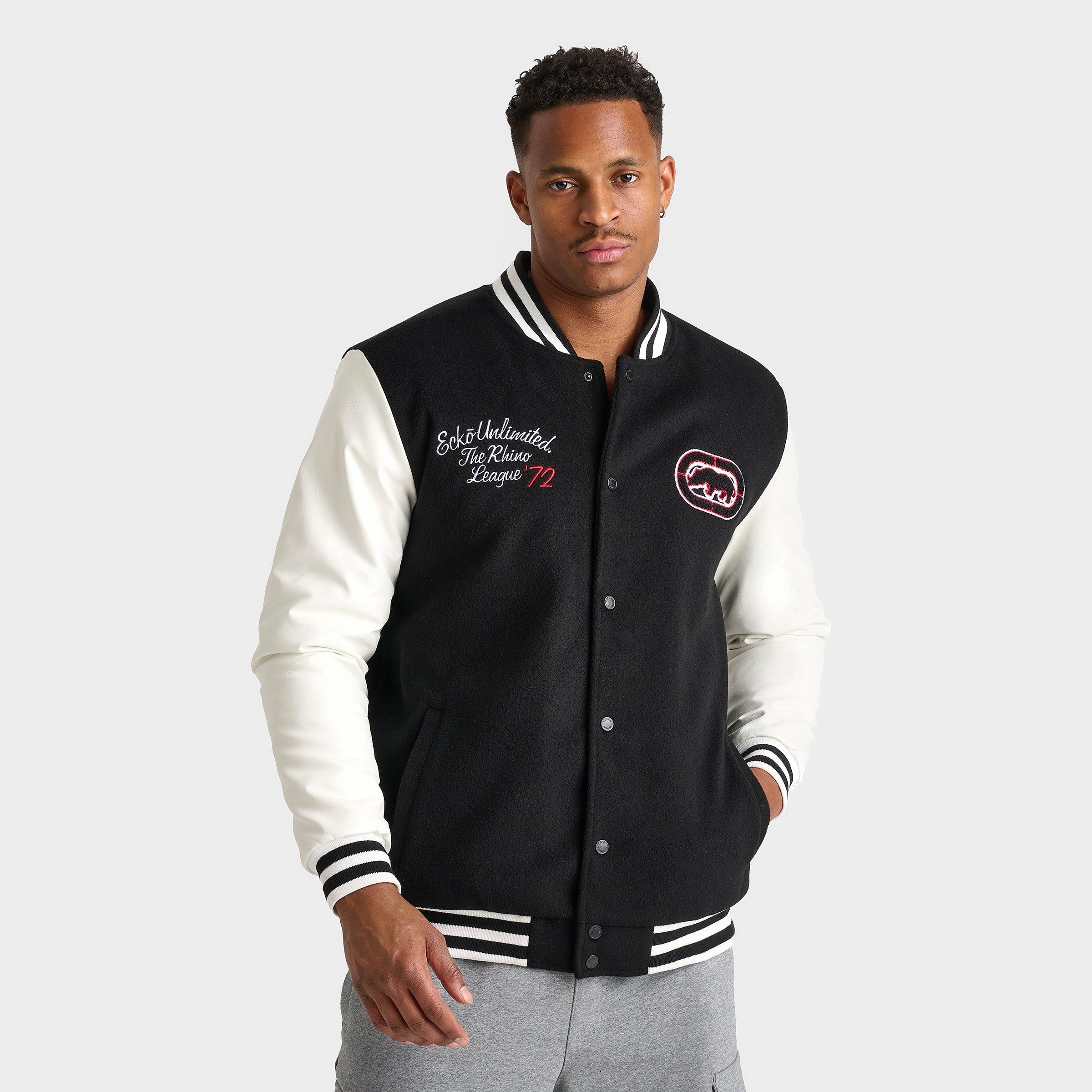 Ecko Men's Rhino League Division Varsity Jacket in Black/White Size: Small