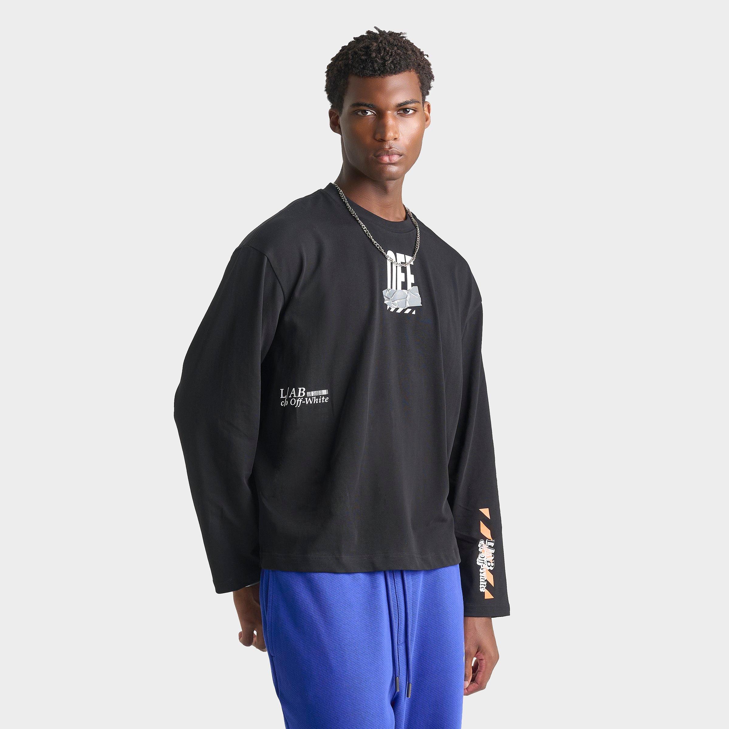 Lab Off White Men's L/AB c/o Off-White Duct Tape Long-Sleeve T-Shirt in Black Size: Medium