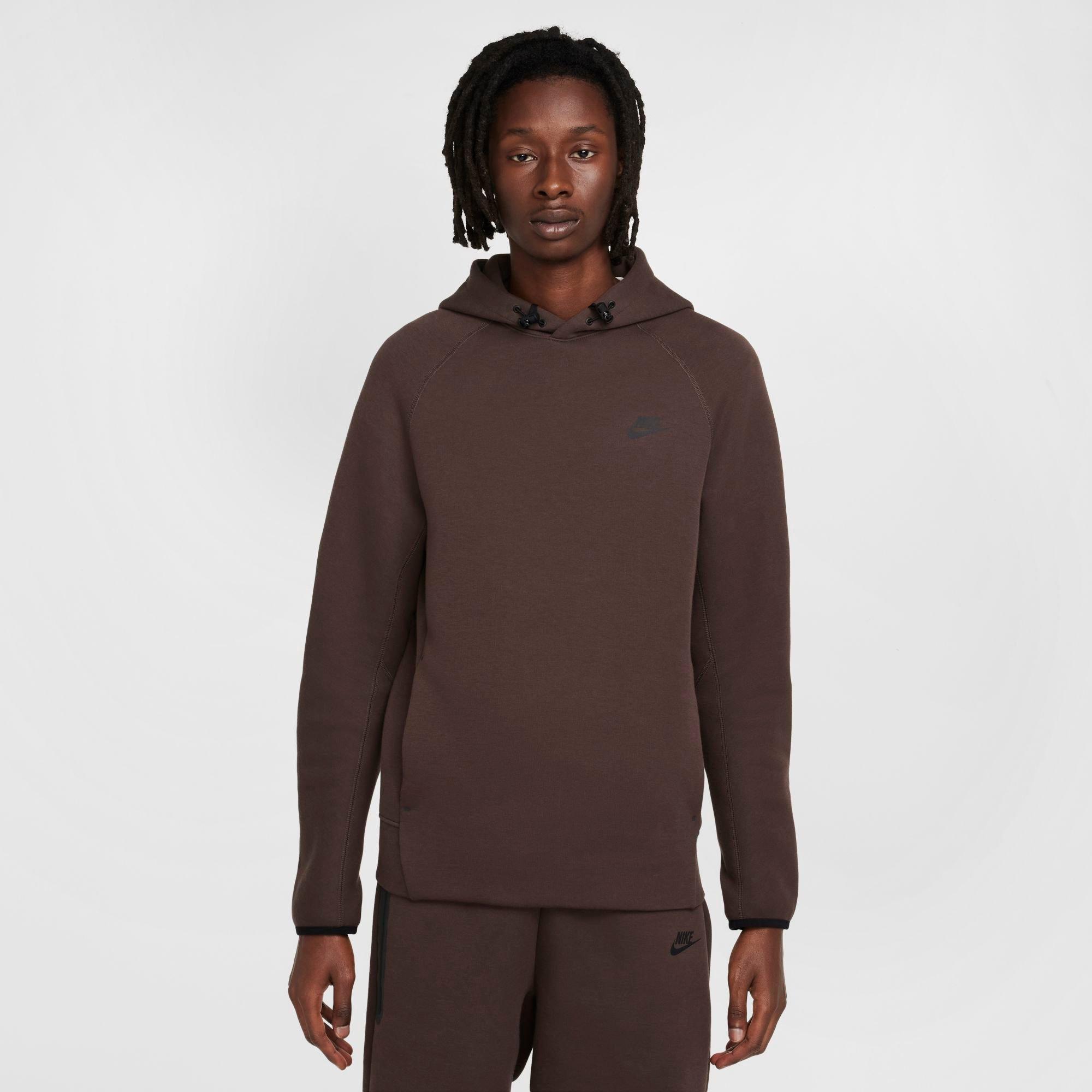 Nike Men's Sportswear Tech Fleece Pullover Hoodie in Baroque Brown/Black Size: XS