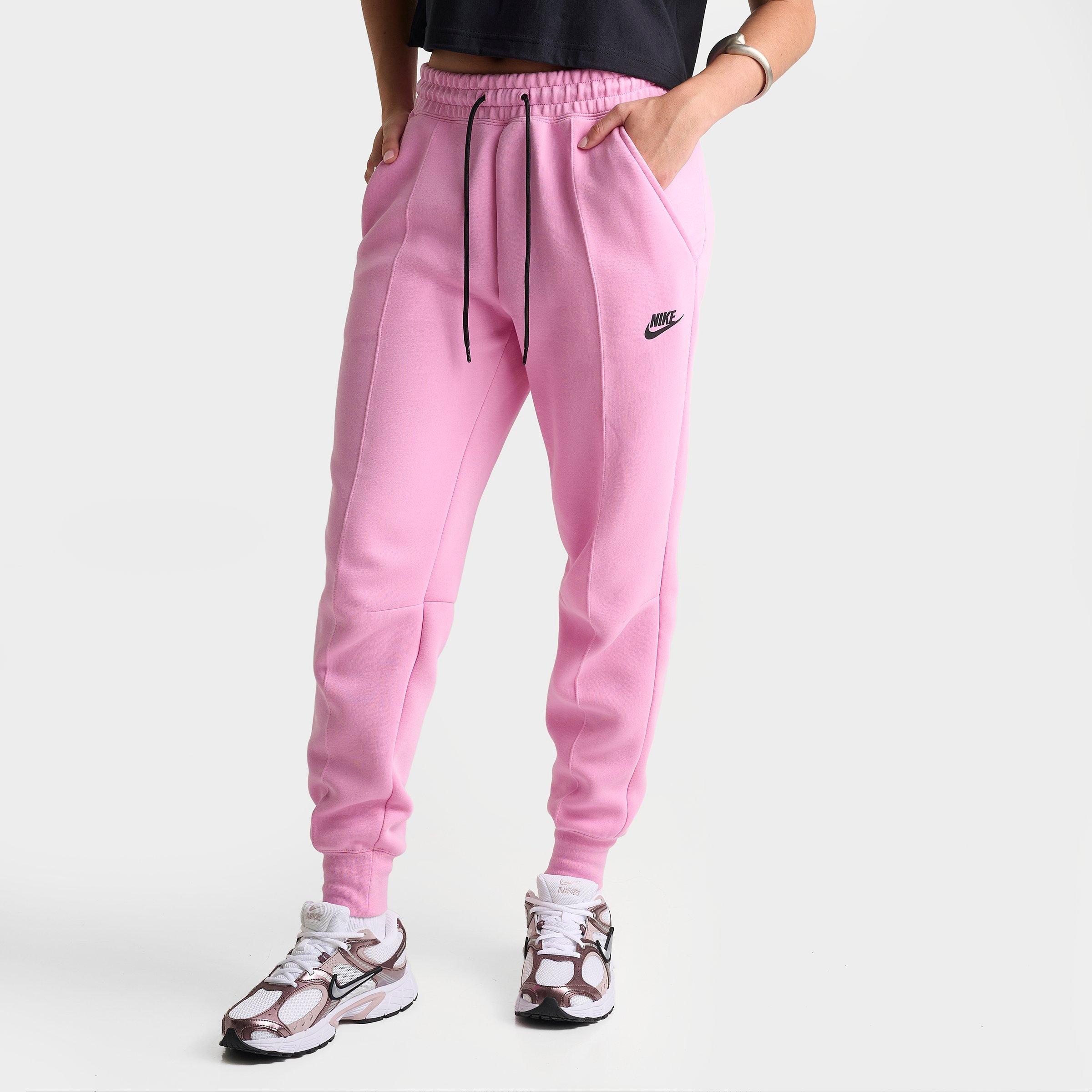 Nike Women's Sportswear Tech Fleece Jogger Pants in Pink Rise/Black Size: XS