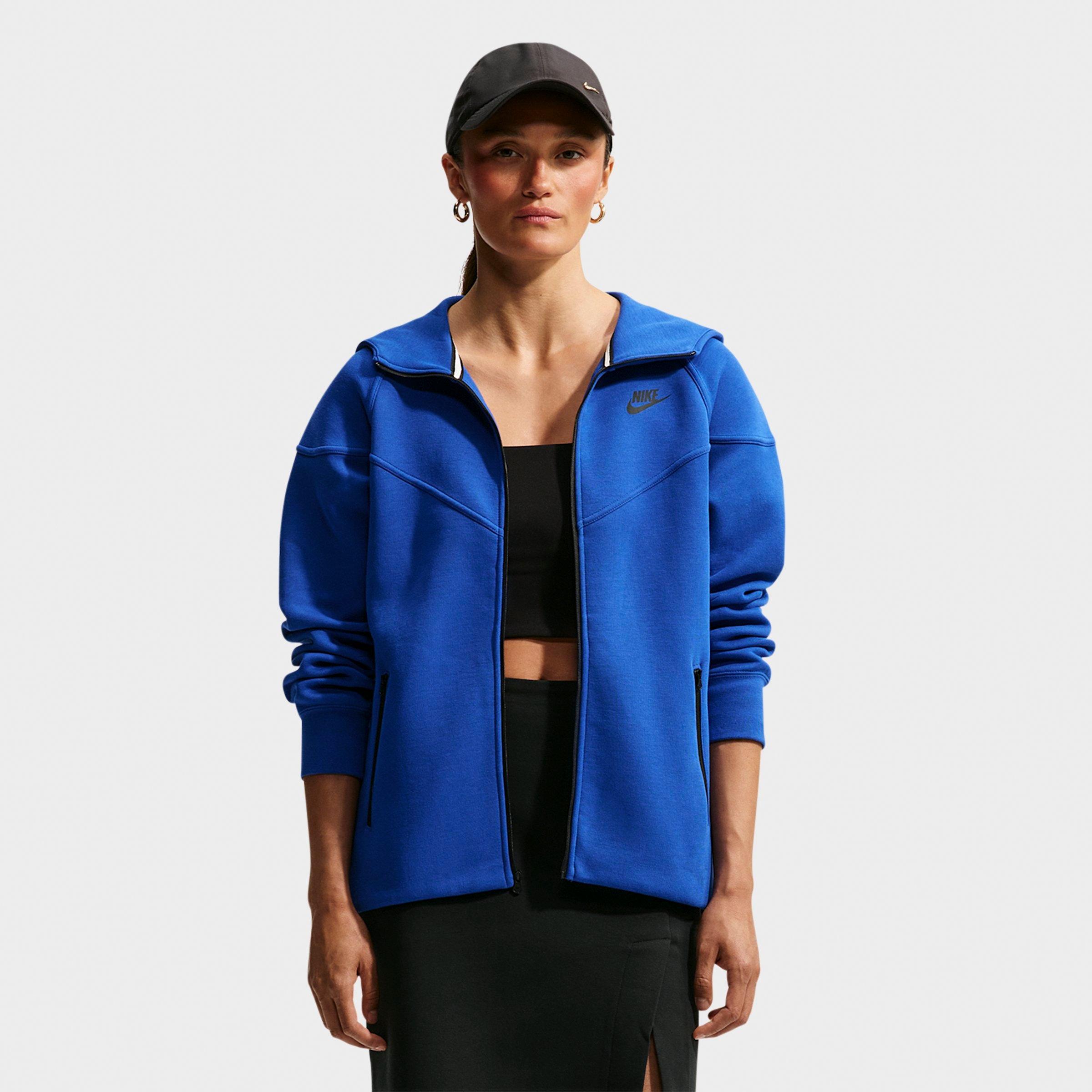 Nike Women's Sportswear Tech Fleece Windrunner Full-Zip Hoodie in Old Royal/Black Size: XS