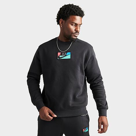 Men's Nike Club Fleece Logo Patch Crewneck Sweatshirt