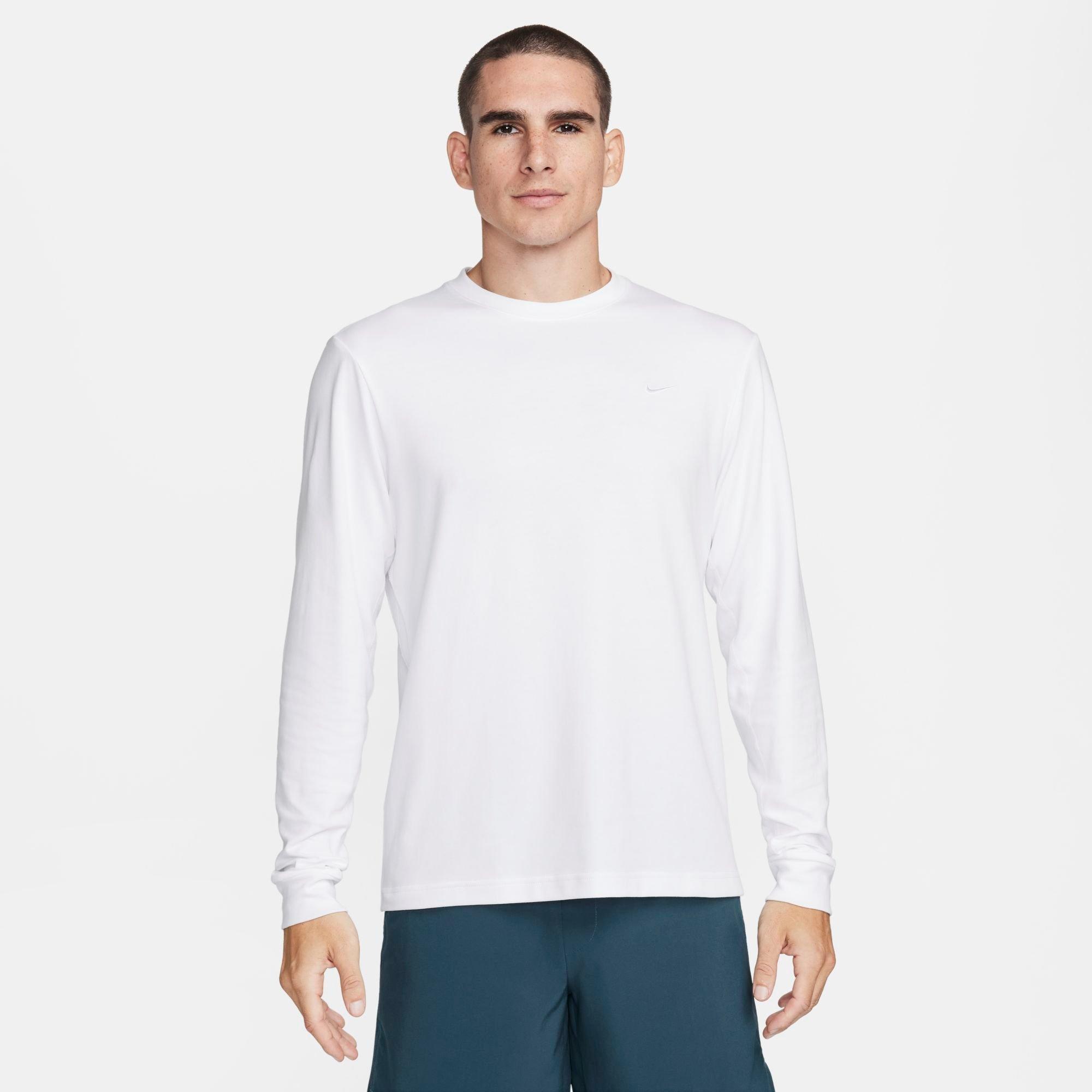 Nike Men's Primary Dri-FIT Long-Sleeve Versatile Top in White Size: Small