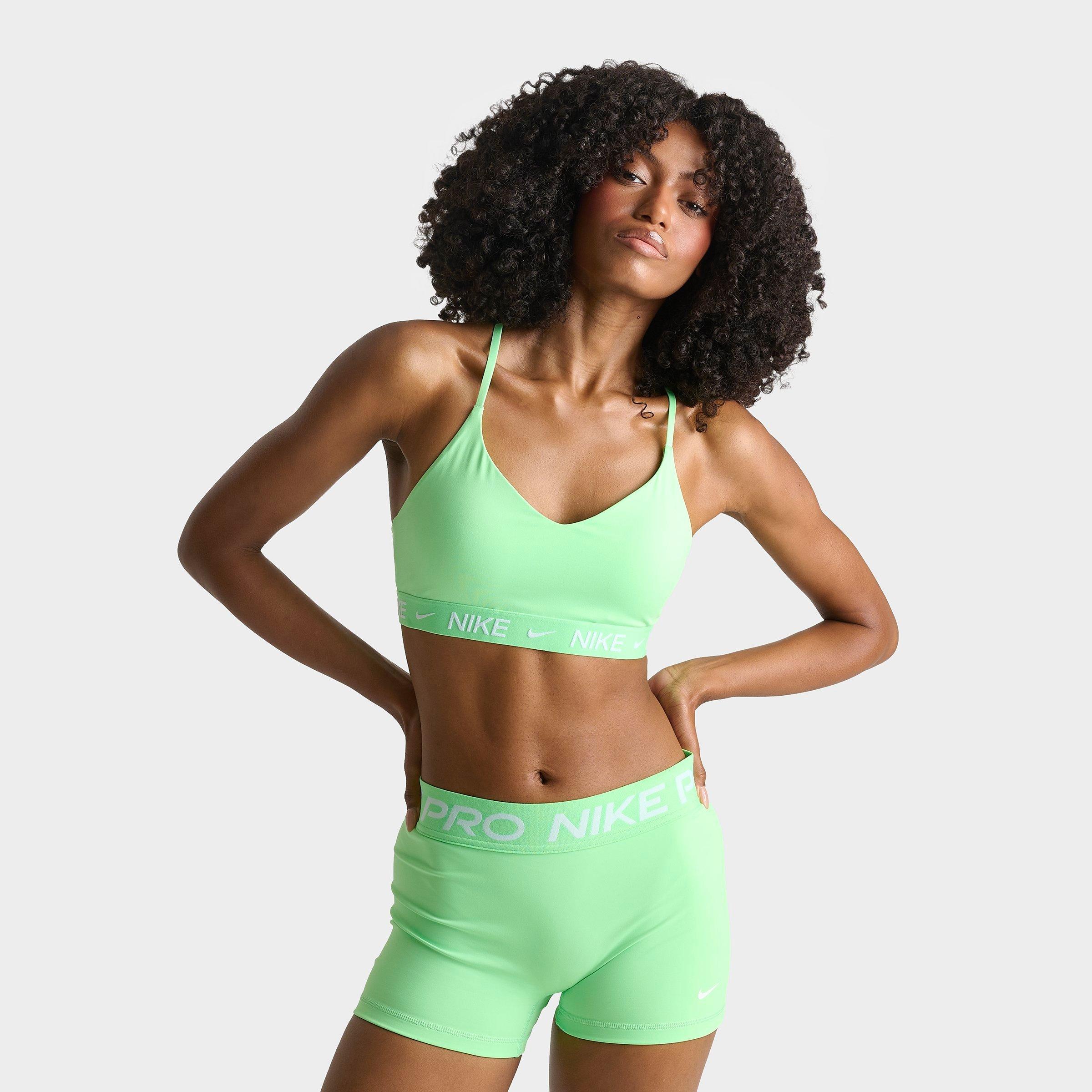 Nike Women's Dri-FIT Indy Light Support Padded Adjustable Sports Bra in Illusion Green Size: Large