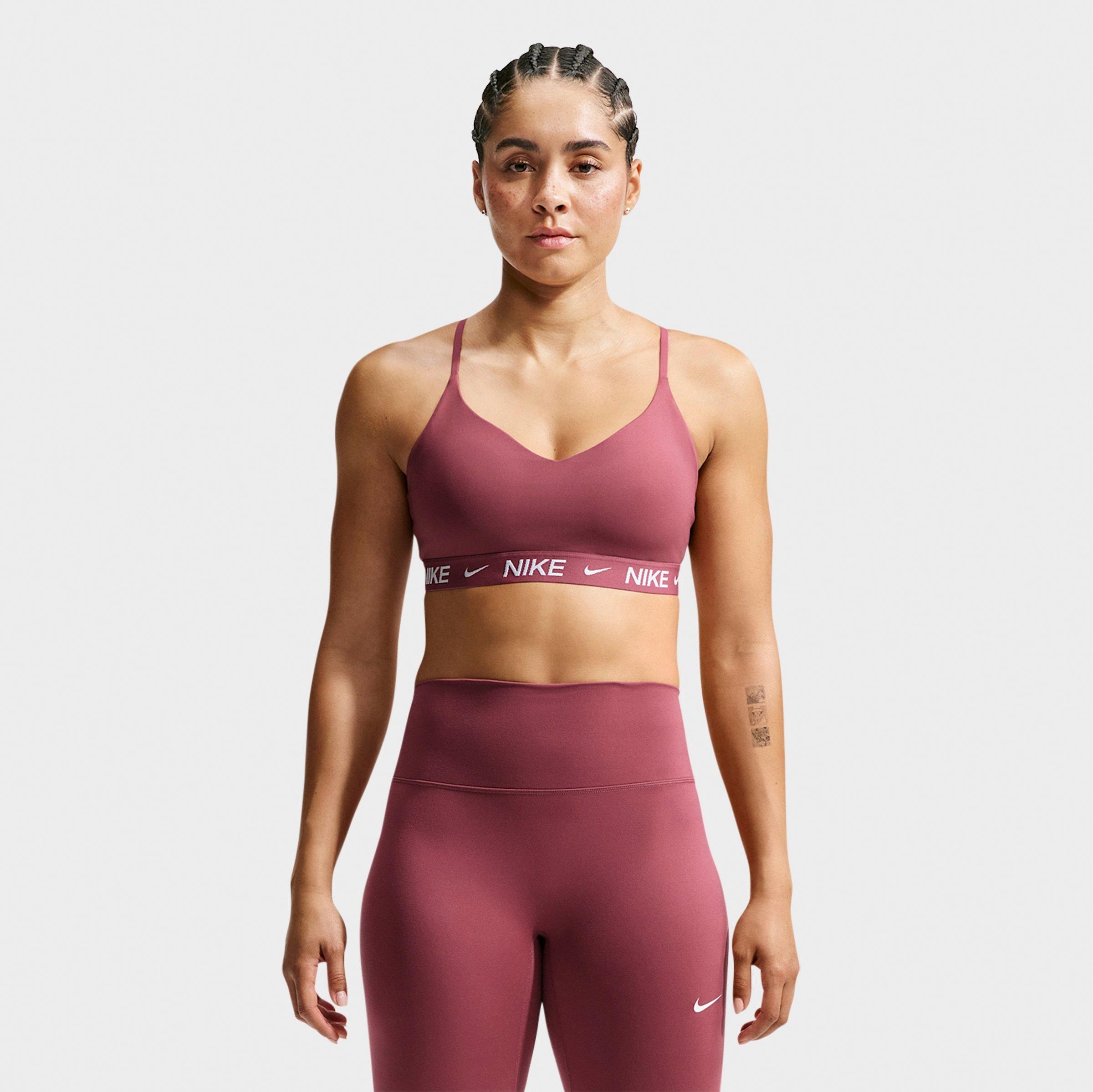 Nike Women's Dri-FIT Indy Light Support Padded Adjustable Sports Bra in Pink Smoke Size: Small