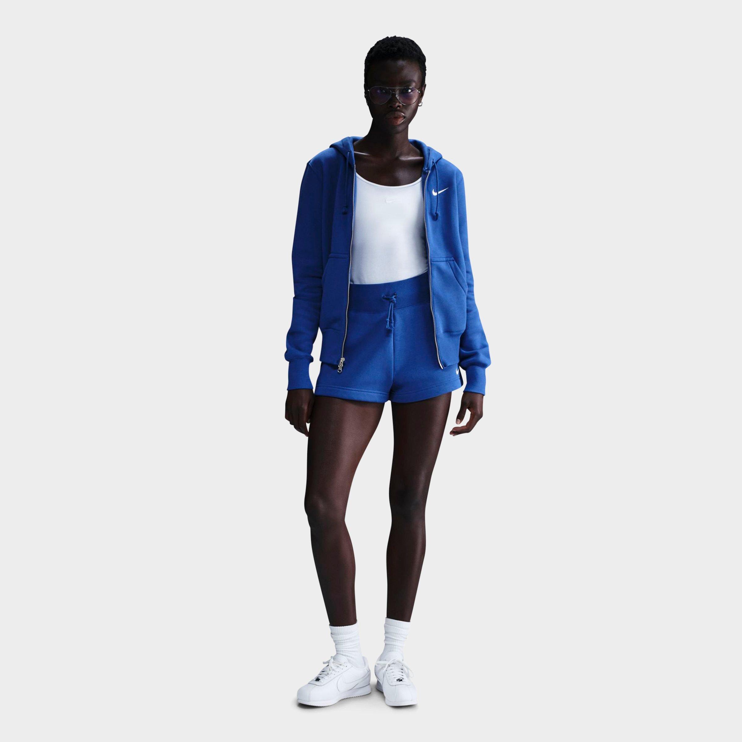 Nike Women's Sportswear Phoenix Fleece High-Waisted Loose Shorts in Game Royal/Sail Size: Medium
