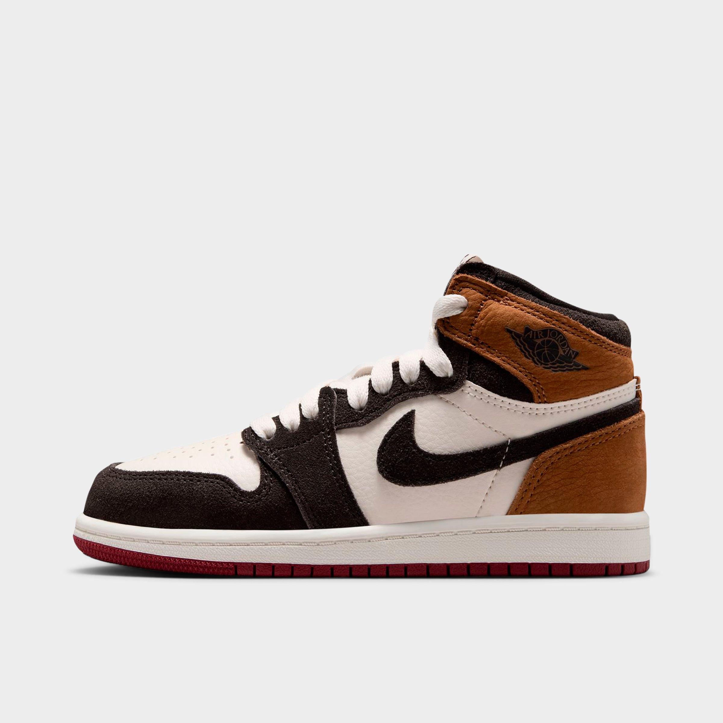 Jordan Little Kids Air Retro 1 High OG Casual Shoes in Shadow Brown/Light British Tan/Light British Tan Size: 1.0