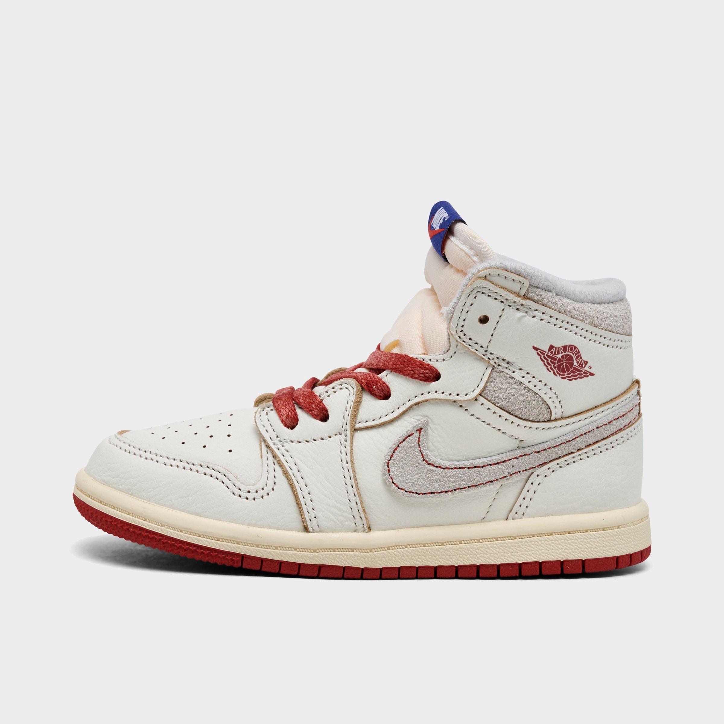 Jordan Kids Toddler Air Retro 1 High OG Casual Shoes in Sail/Cinnabar/Light Bone Size: 4