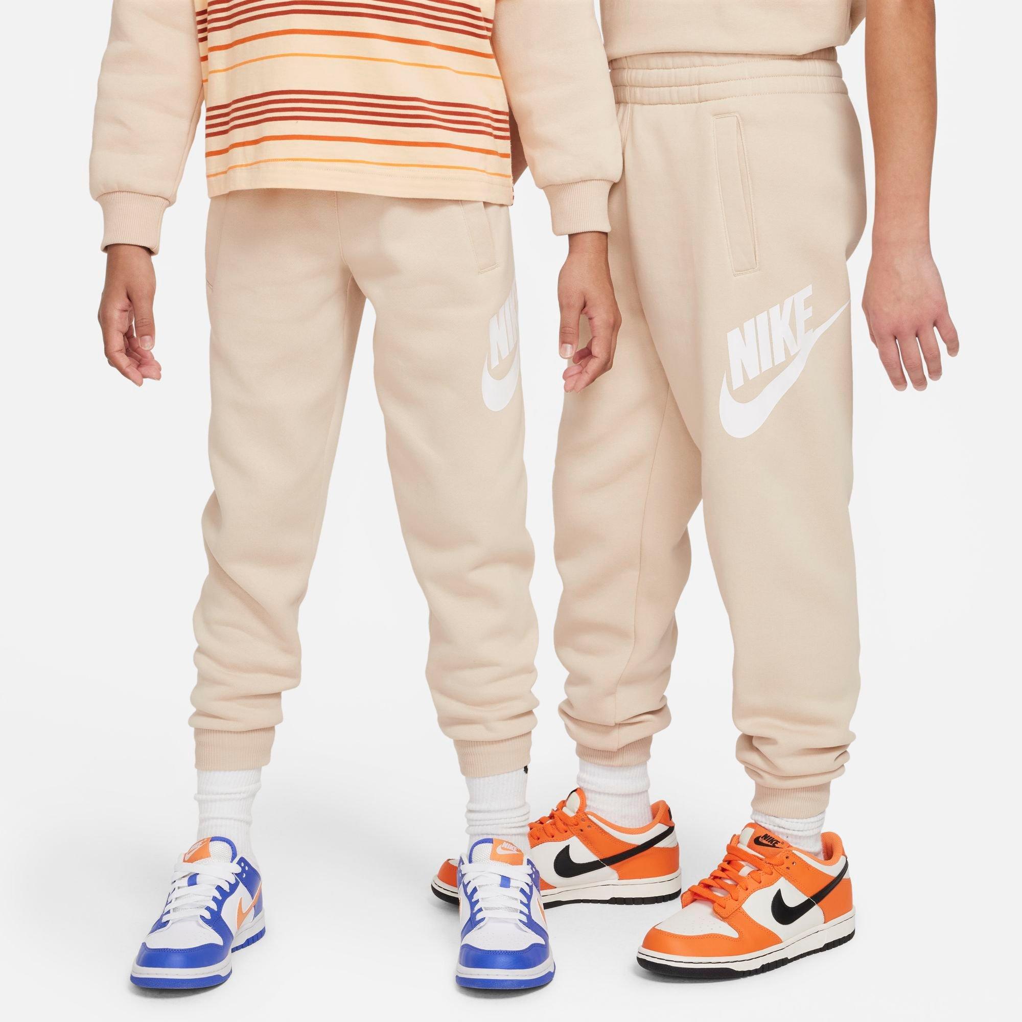 Nike Kids Club Fleece Jogger Pants in Sanddrift/White Size: Medium