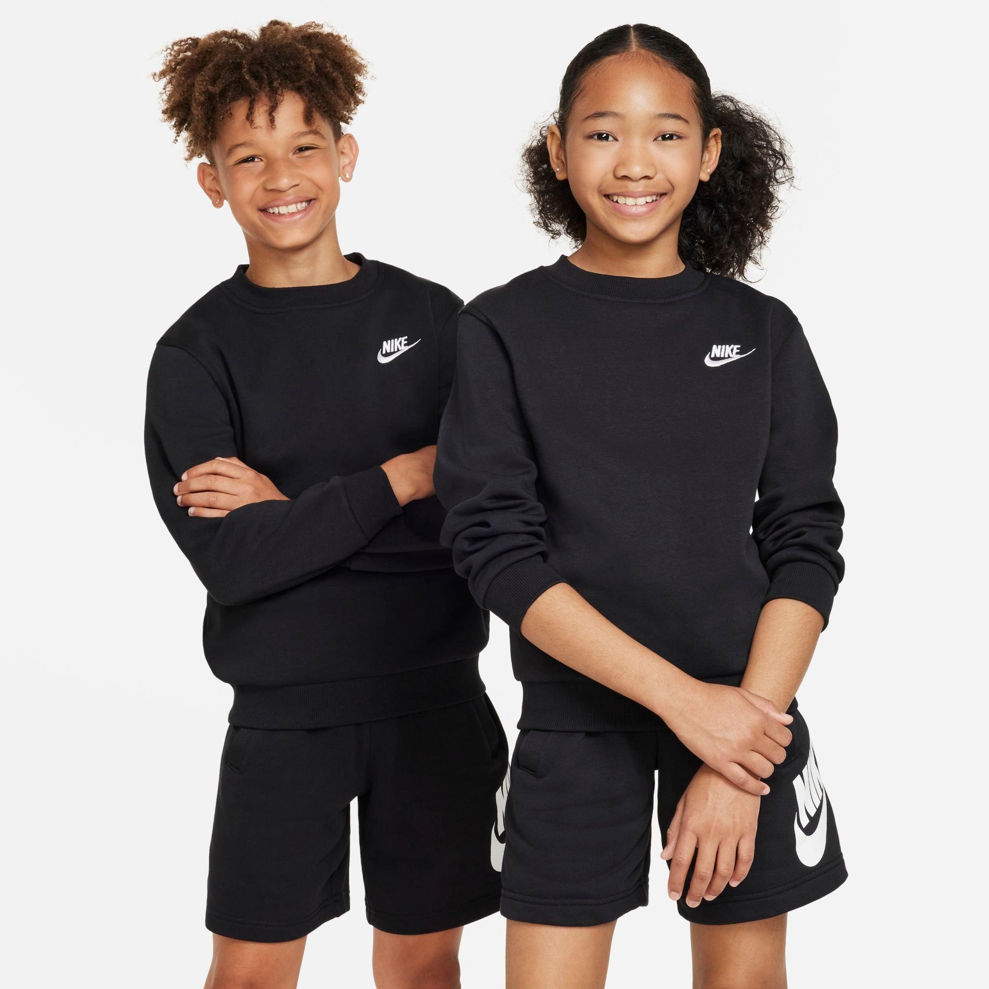 Nike Kids Sportswear Club Fleece Sweatshirt in Black/White Size: XS