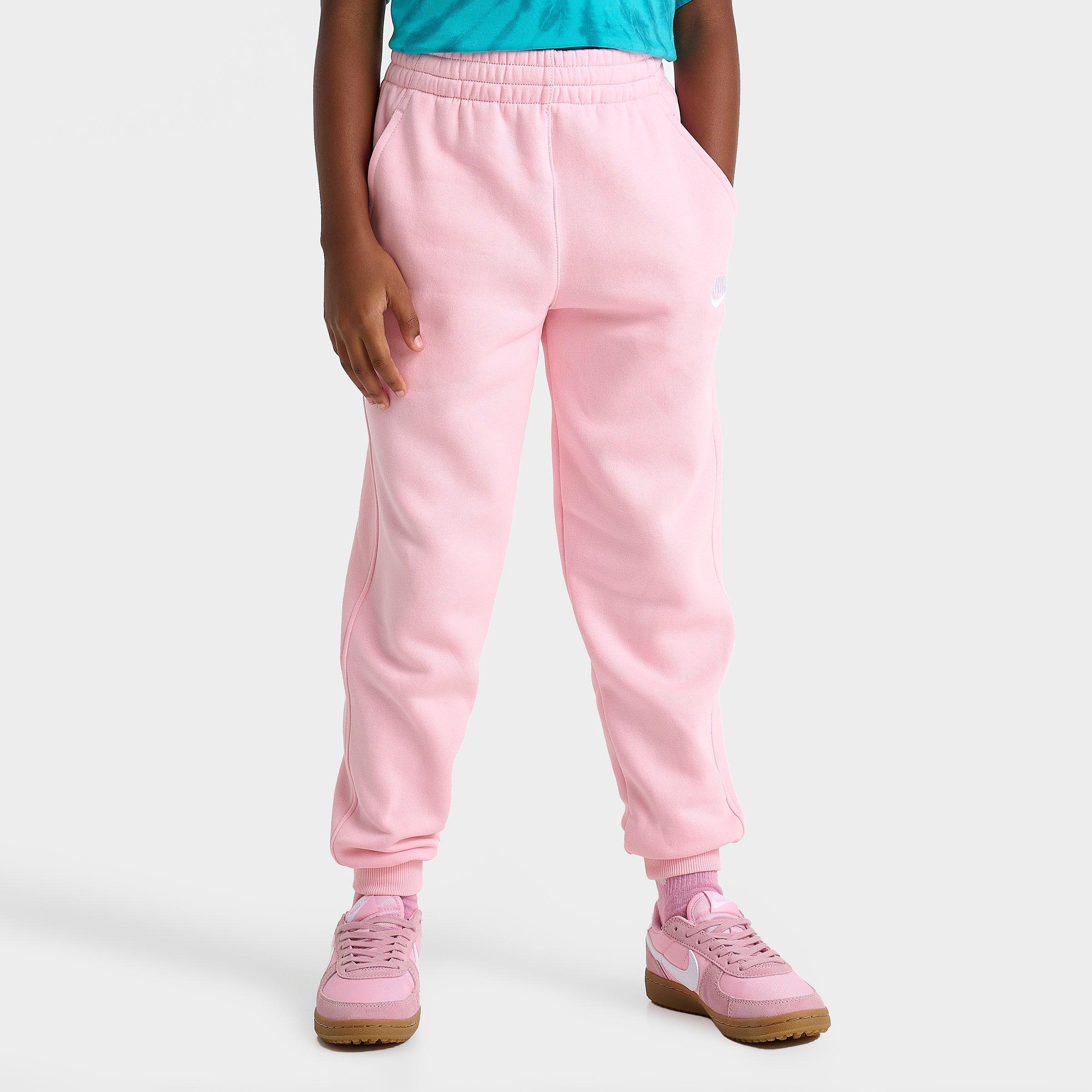 Nike Girls Sportswear Club Fleece Jogger Pants in Medium Soft Pink Size: Small