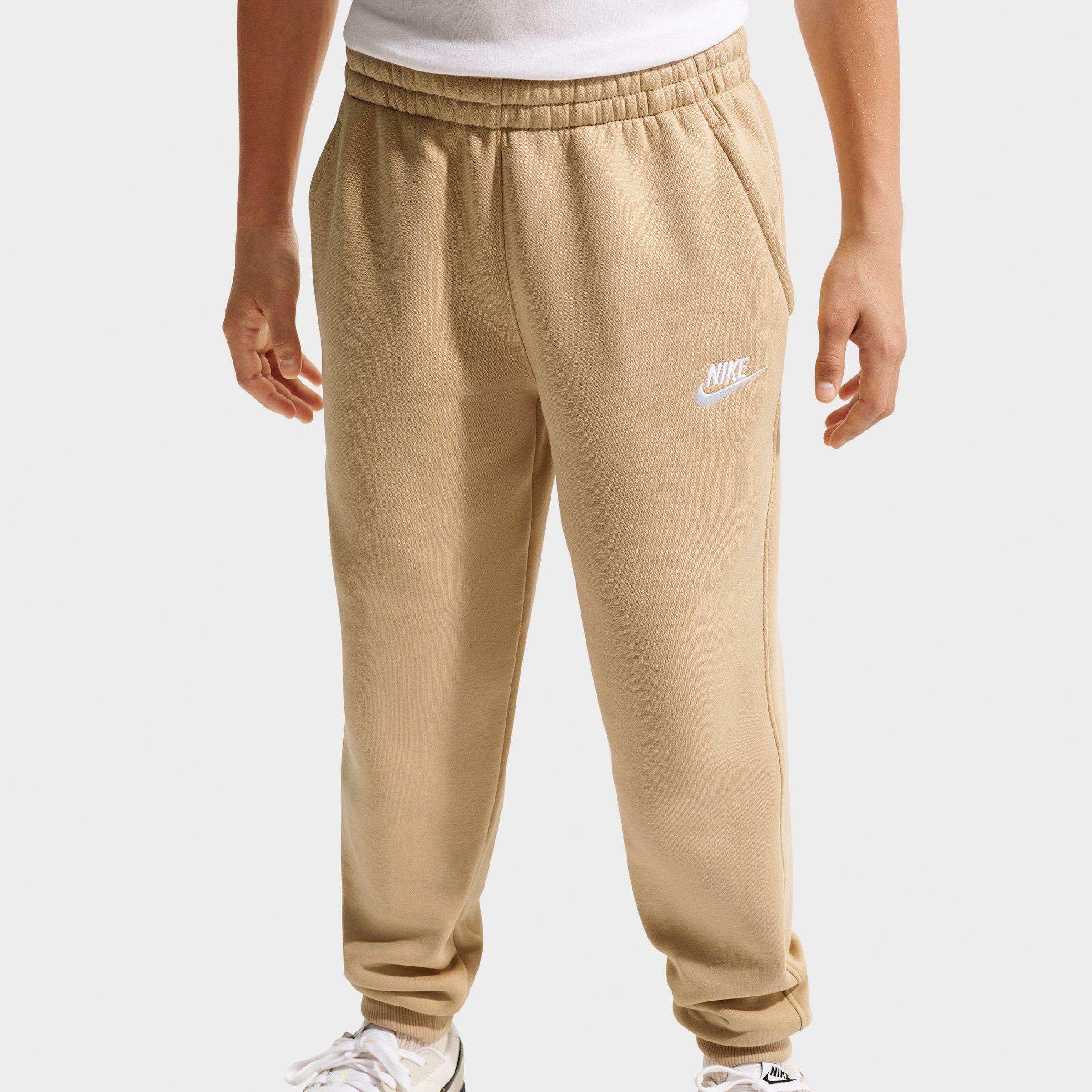 Nike Big Kids Sportswear Club Fleece Jogger Pants in Linen/White Size: Medium