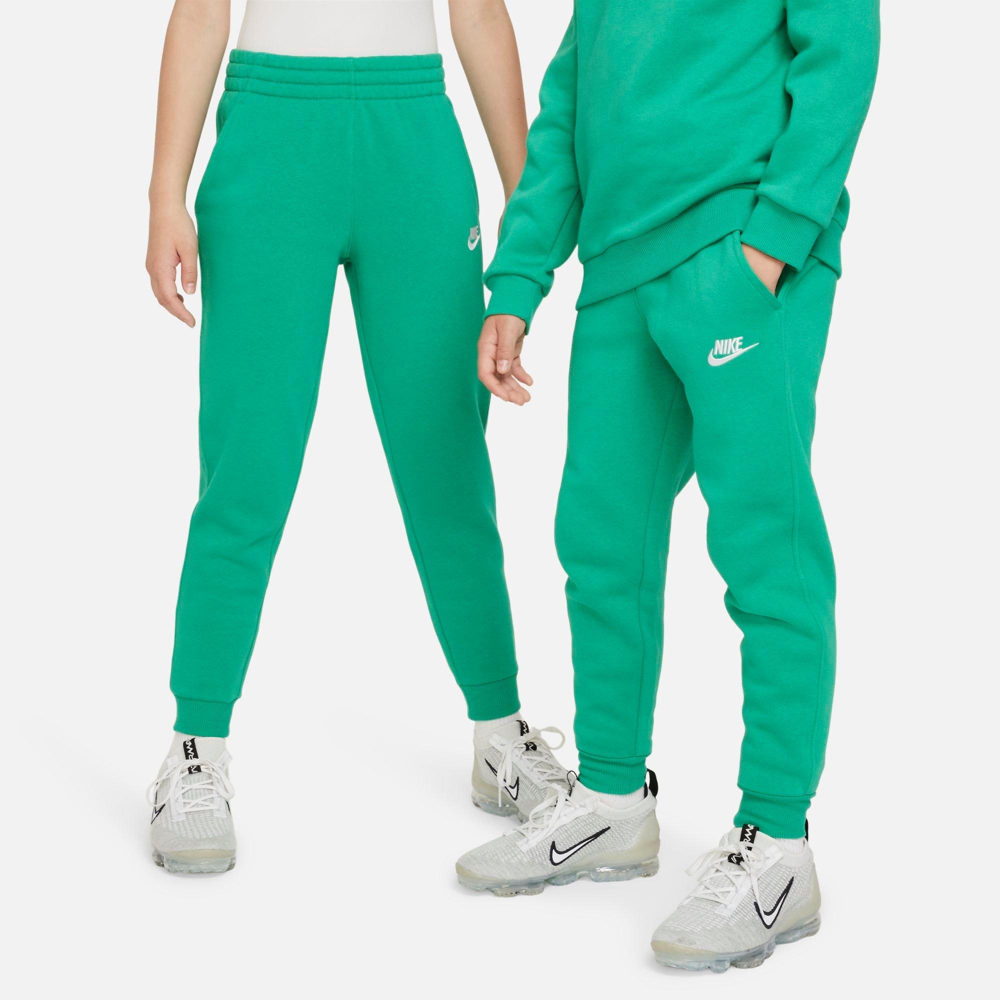 Nike Kids Sportswear Club Fleece Jogger Pants in Stadium Green/White Size: Small