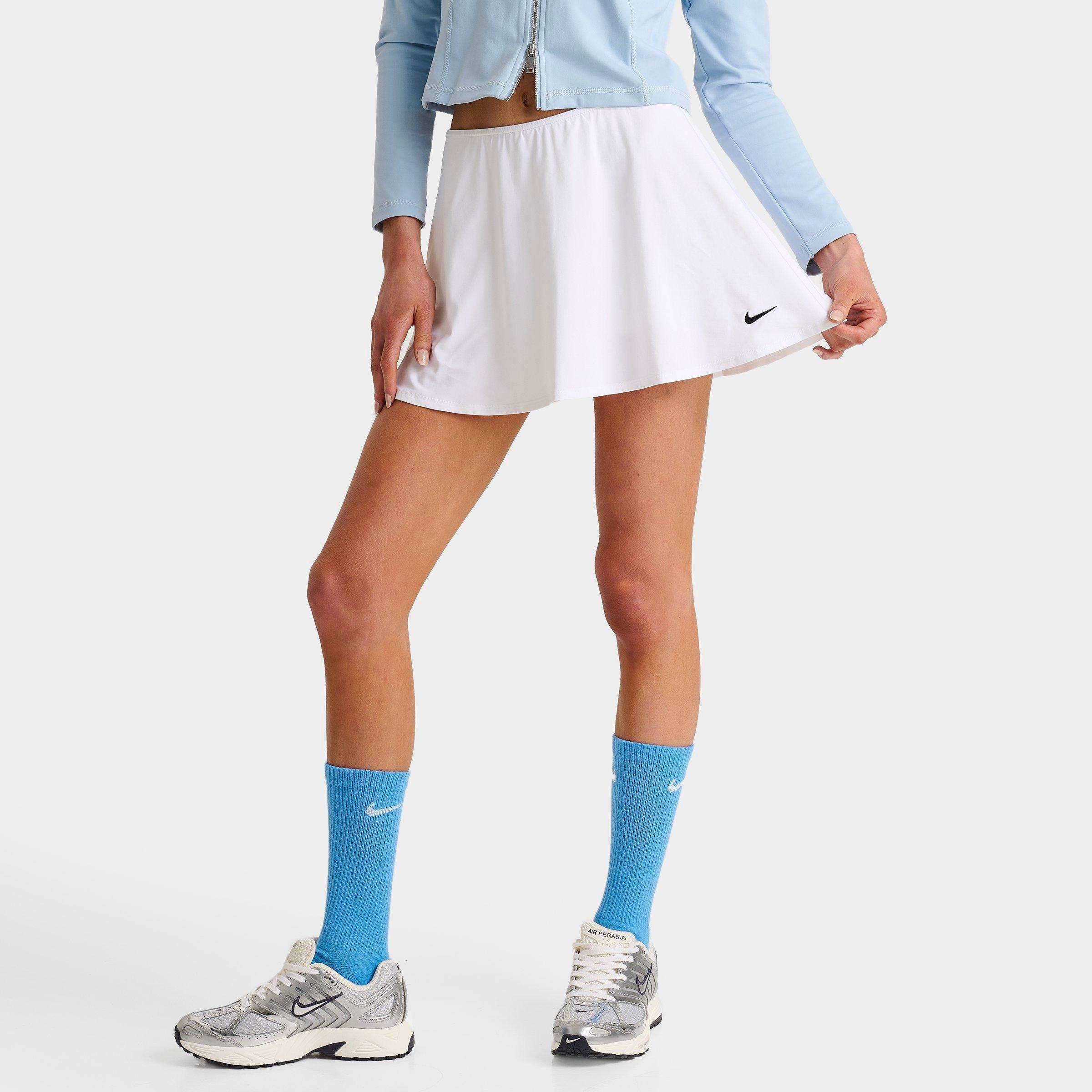 Nike Women's Victory Dri-FIT Short Flouncy Tennis Skirt in WHITE/BLACK Size: XS