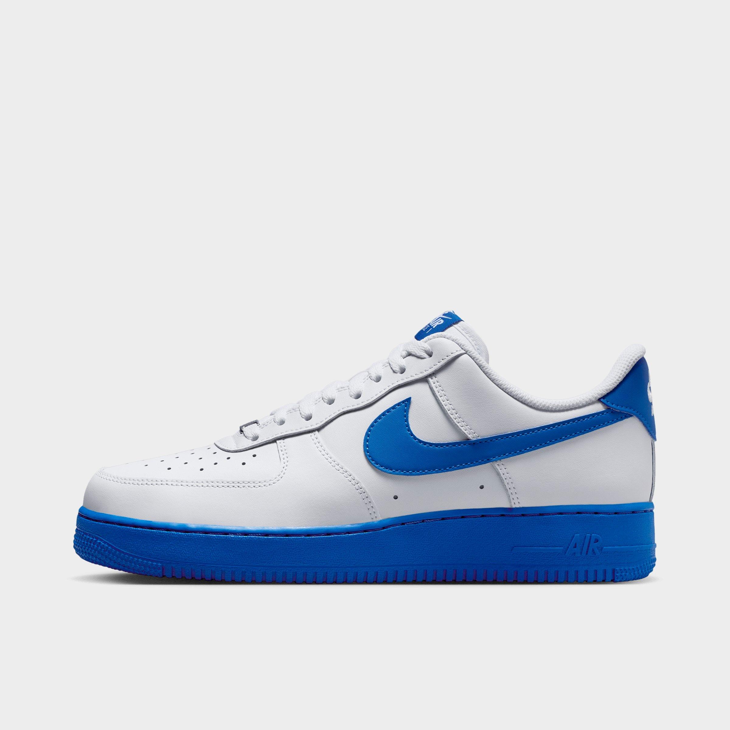 Nike Men's Air Force 1 '07 Casual Shoes in White/Game Royal Size: 13.0