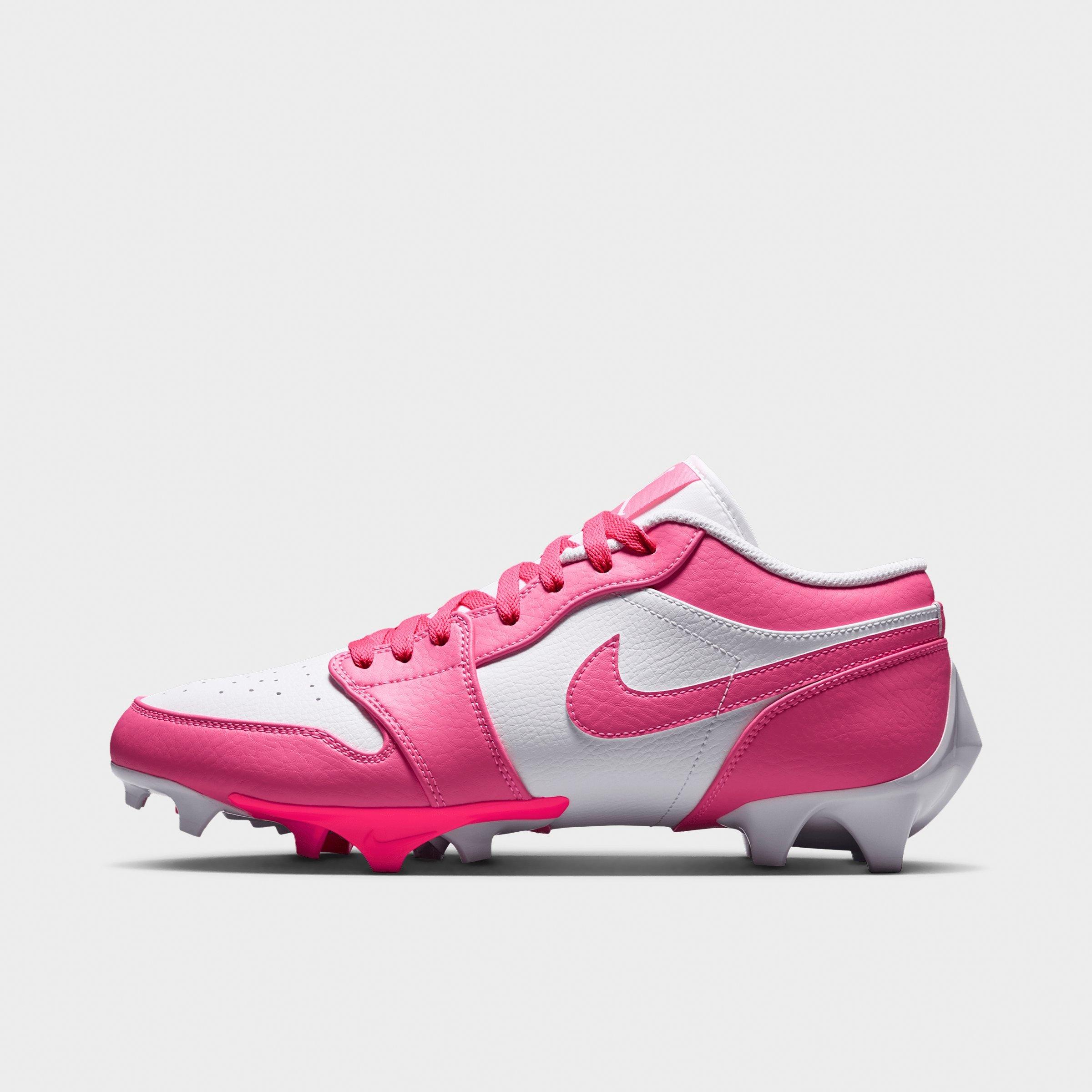 Jordan Men's 1 Low TD Football Cleats in Digital Pink/White Size: 8.0